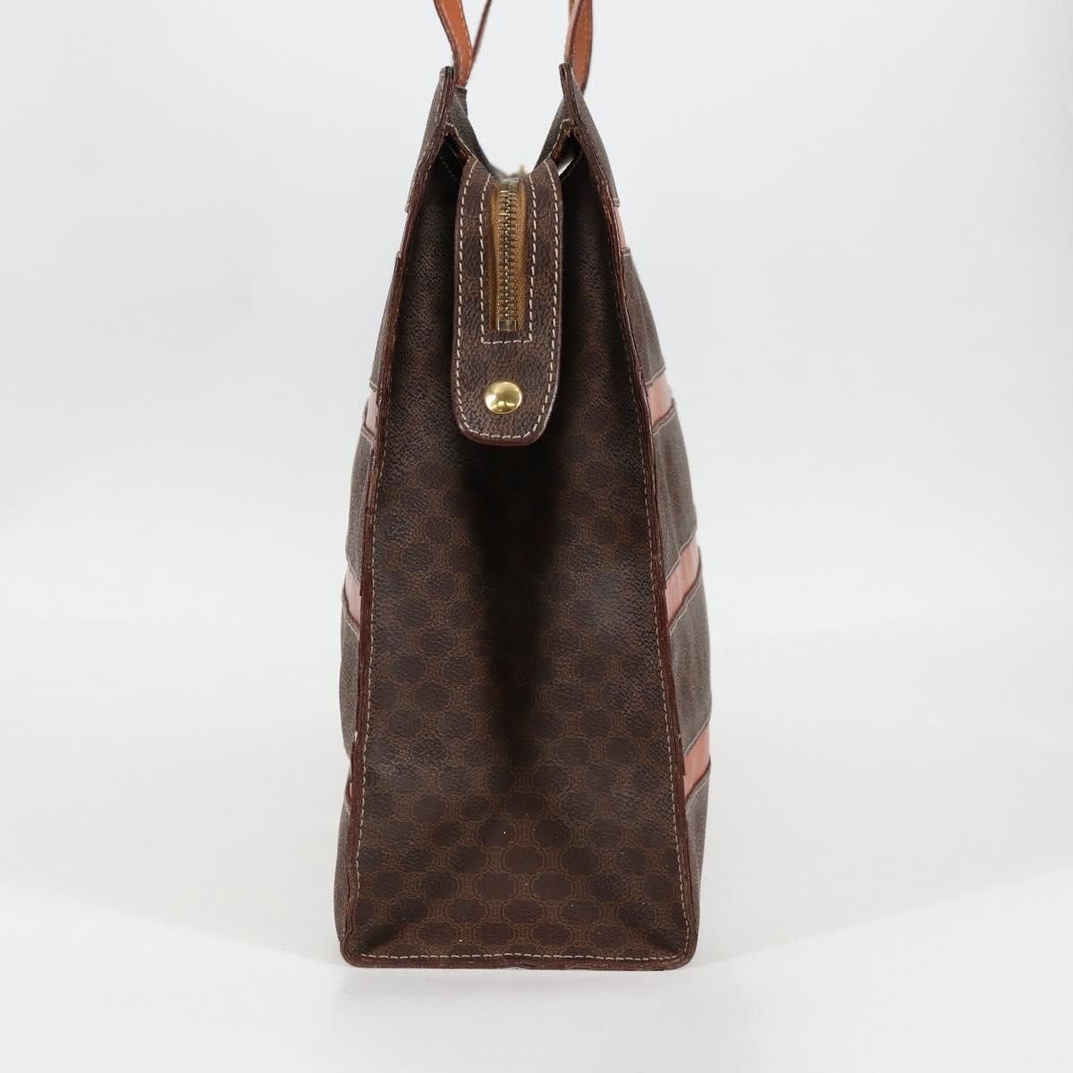 Celine CELINE Macadam Canvas Tote Bag Pvc Leather Brown Gold Size ONE SIZE - 5 Thumbnail
