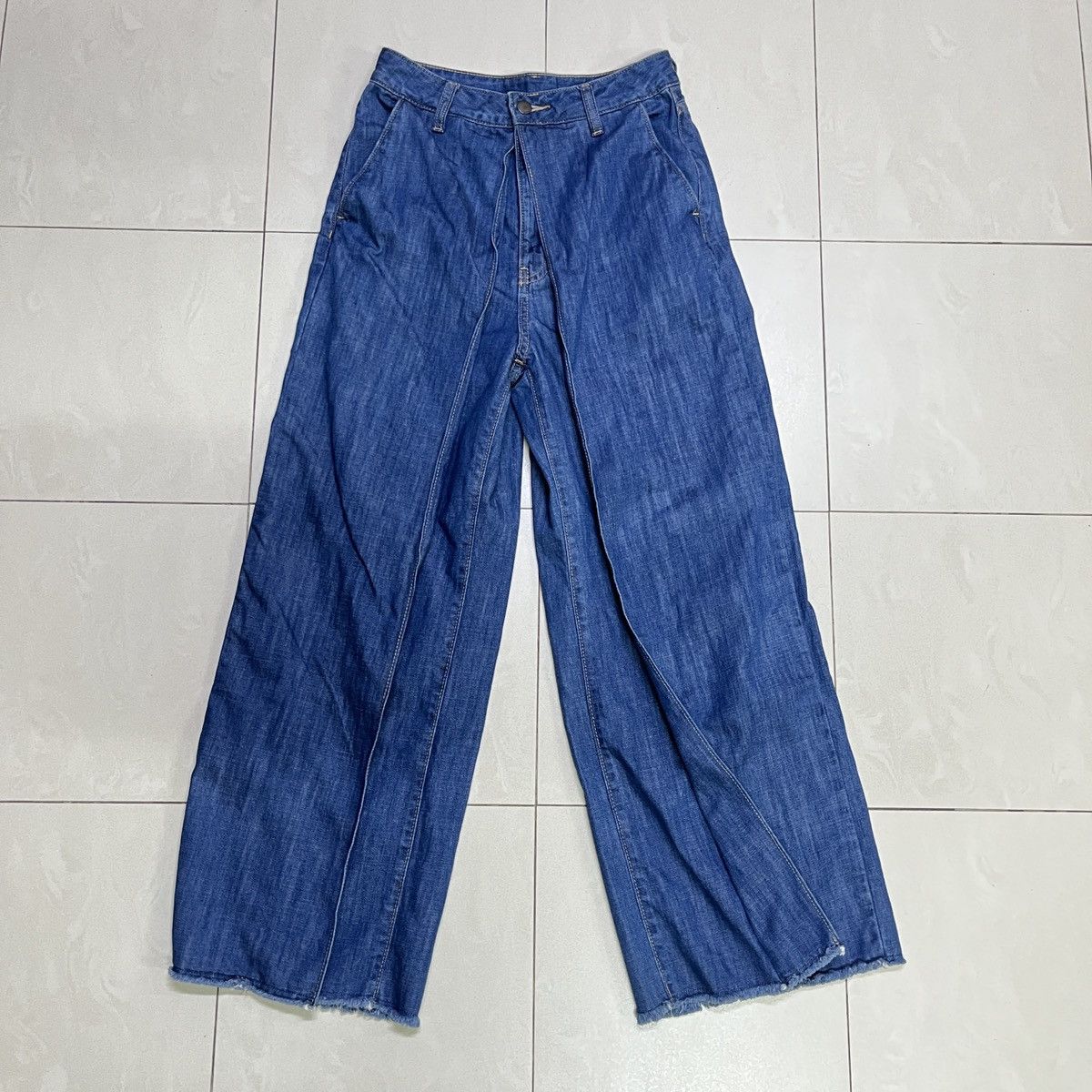 GU × Japanese Brand GU Pleated Baggy Jeans Size 27" / US 4 / IT 40 - 2 Thumbnail