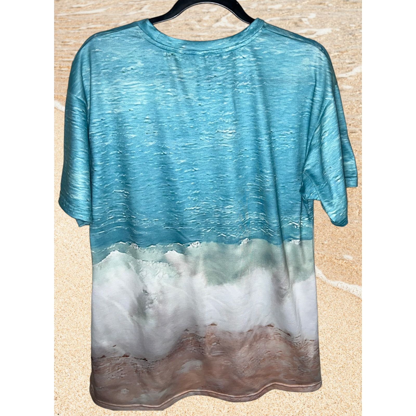 Other Women's Casual Beach Wave Surf Print Short Sleeve Shirt Size XXL / US 16-18 / IT 52-54 - 2 Thumbnail