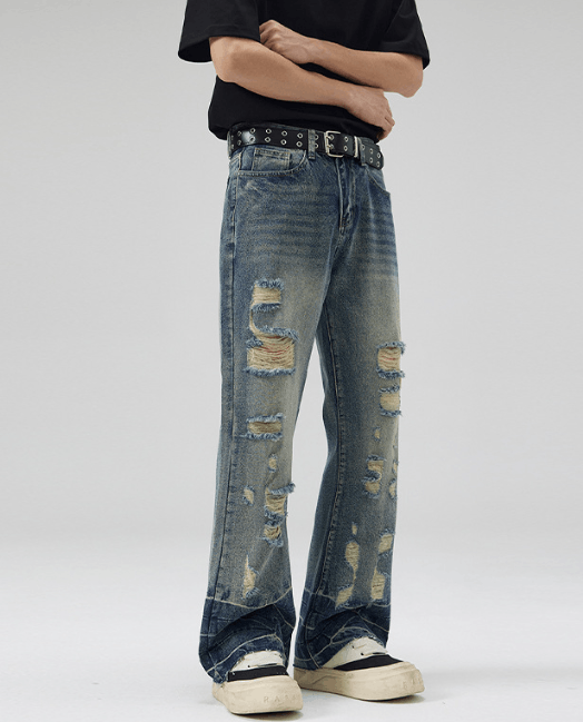 Japanese Brand American high street baggy ripple jeans y2k Size US 32 / EU 48 - 4 Thumbnail