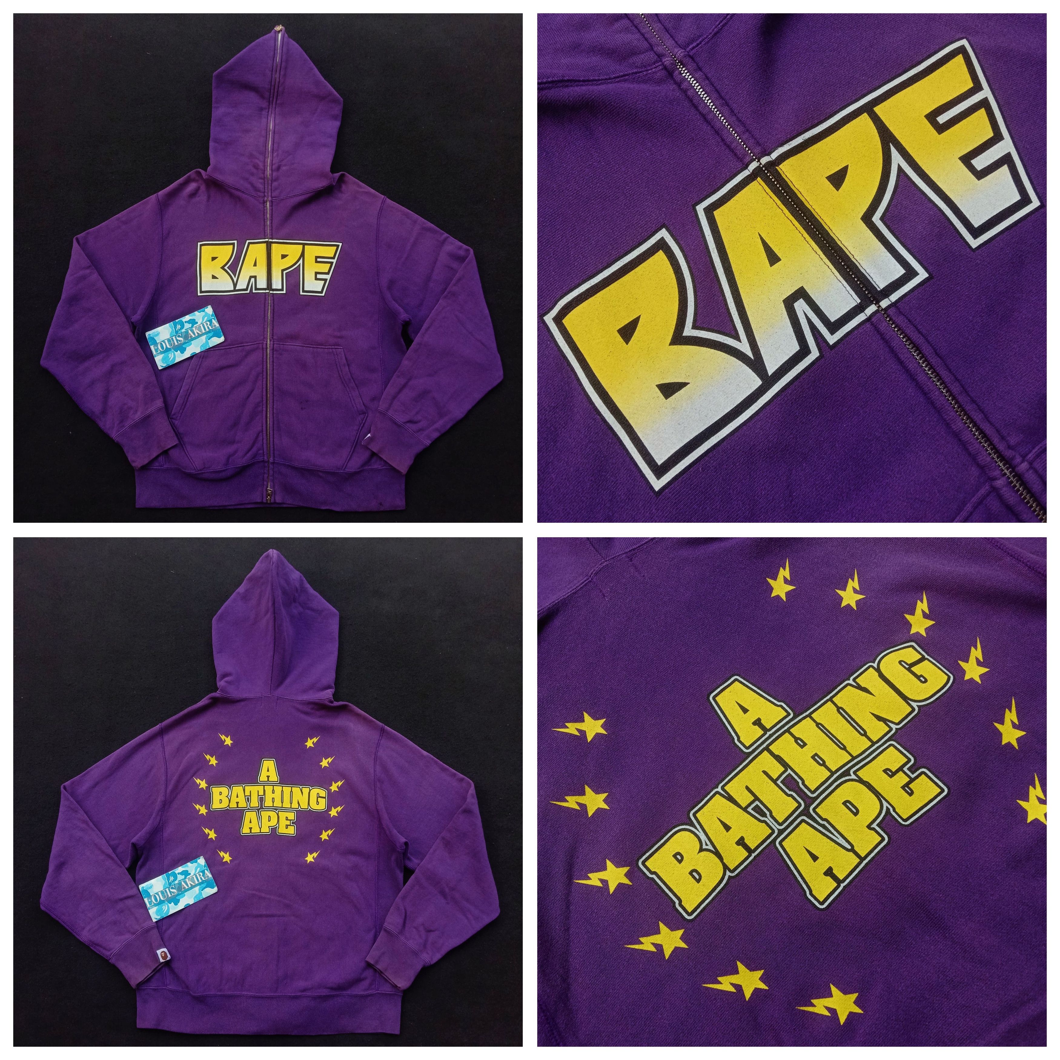 image of 2005 Bape Kiss Full Zip Hoodie in Purple, Men's (Size Small)
