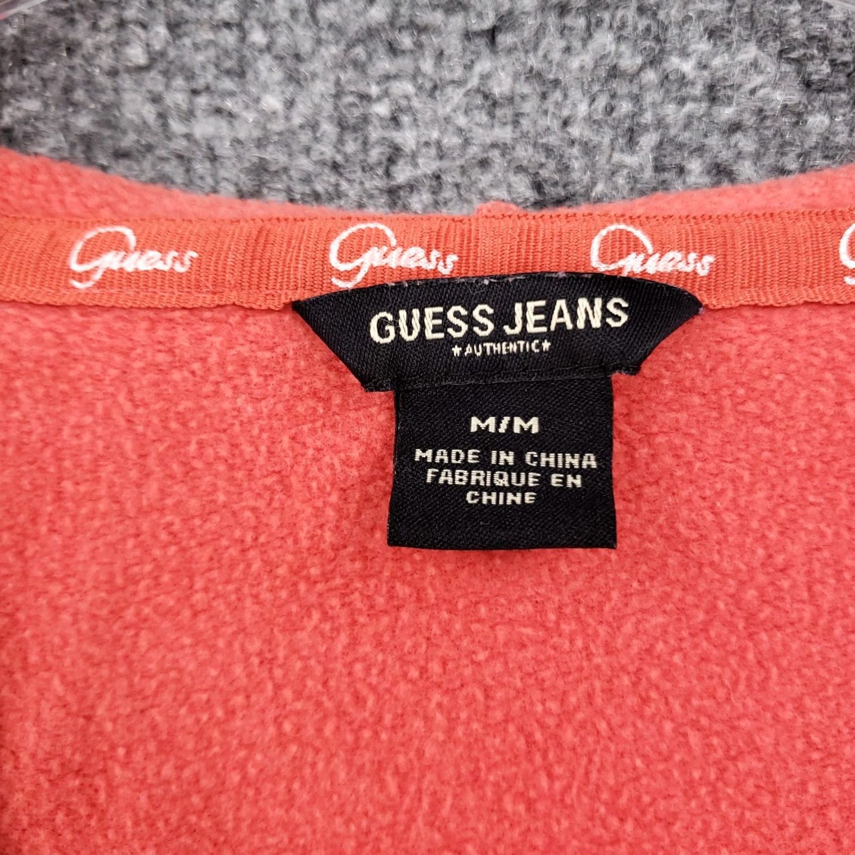 Guess GUESS Hoodie Womens M Medium Red Pullover Logo V-Neck Long Sleeves Size M / US 6-8 / IT 42-44 - 3 Thumbnail