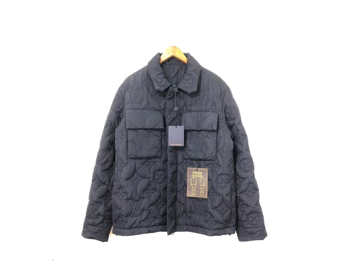 image of Louis Vuitton Monogram Padded Light Jacket in Black, Men's (Size Large)