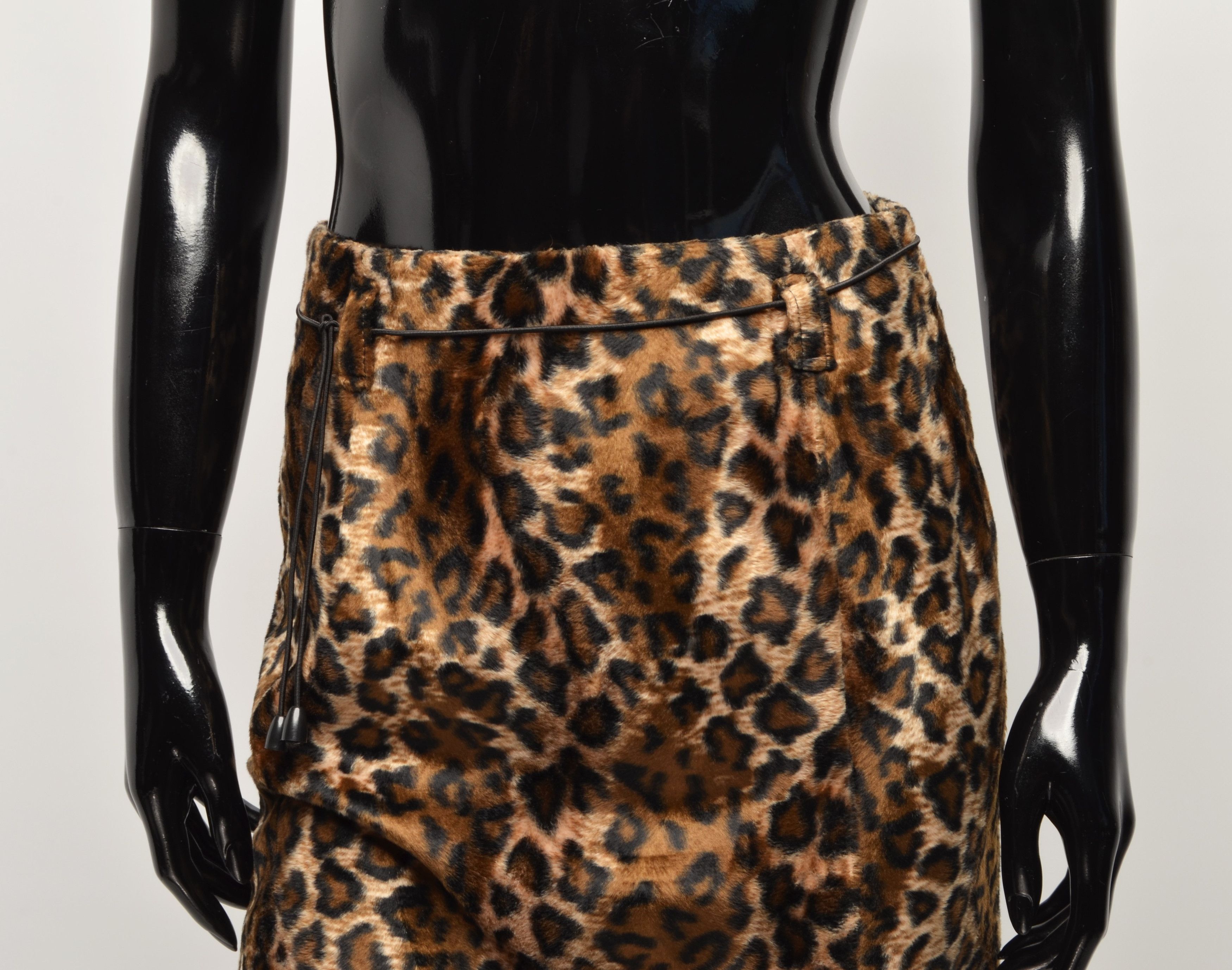 Other Vintage Faux Fur Leopard Cheetah Midi Skirt Size 26" / US 2 / IT 38 - 2 Thumbnail
