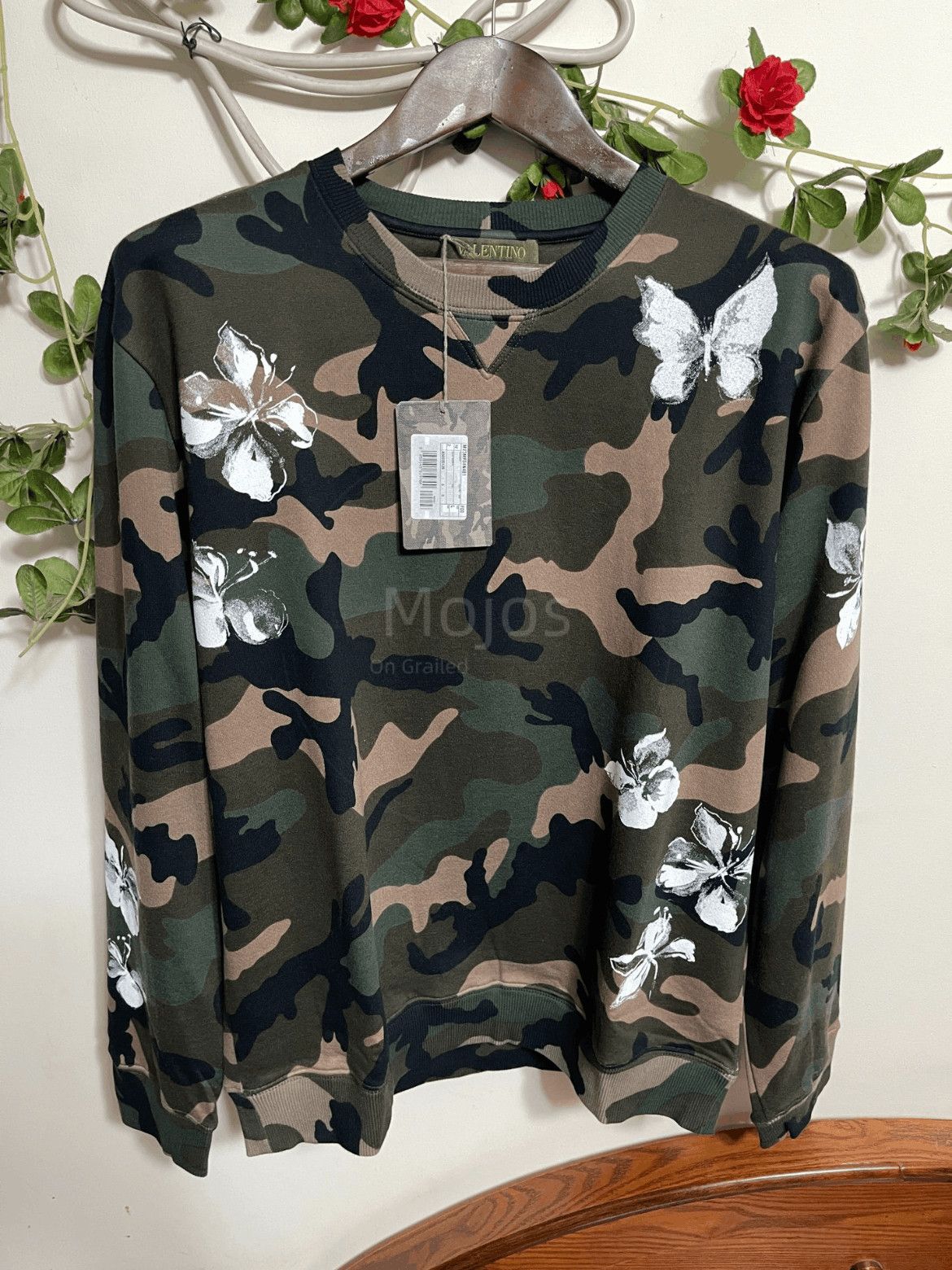 Valentino Valentino Butterfly Pattern Camo Sweatshirt-2508 Size US M / EU 48-50 / 2 - 1 Thumbnail