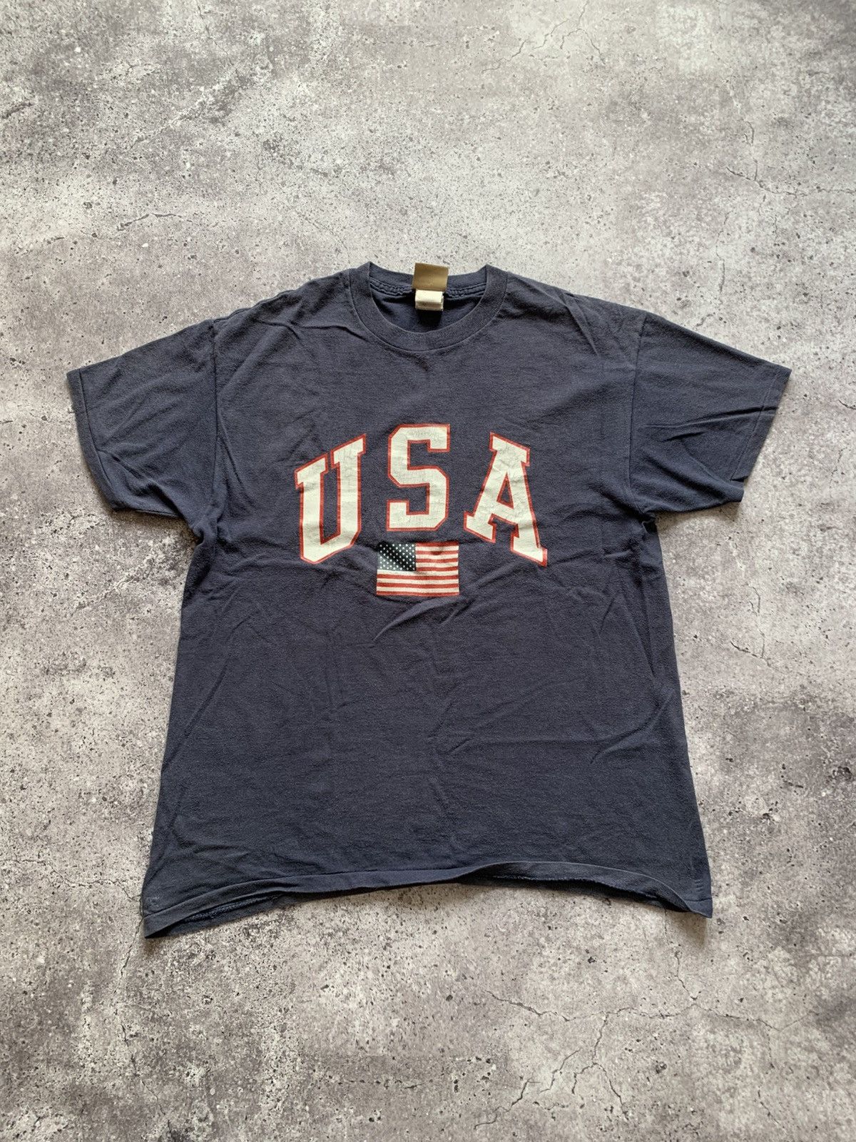 Other 🔥VINTAGE 90s USA FLAG SINGLE STITCH FADED Y2K TEE SHIRT Size US XL / EU 56 / 4 - 2 Thumbnail
