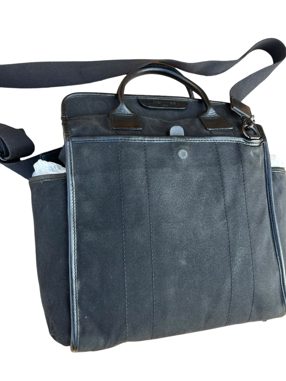 Vintage Vintage Heming’s Inc. X Rootote Japan Fade Black Canvas Bag Size ONE SIZE - 8 Thumbnail