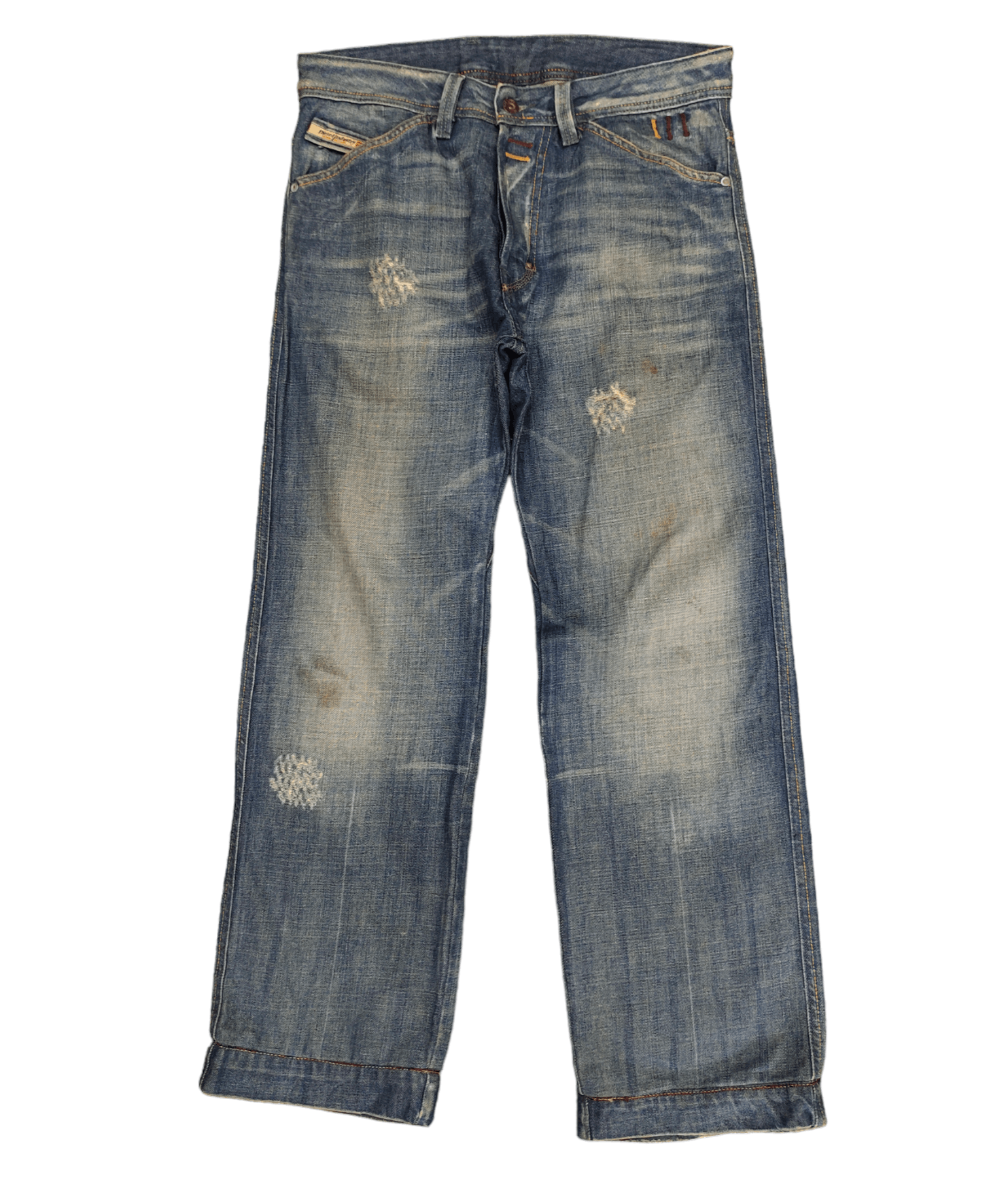 Diesel Loose Leg Diesel D Logo Distress Faded Denim Pants Y2k Size US 30 / EU 46 - 1 Thumbnail