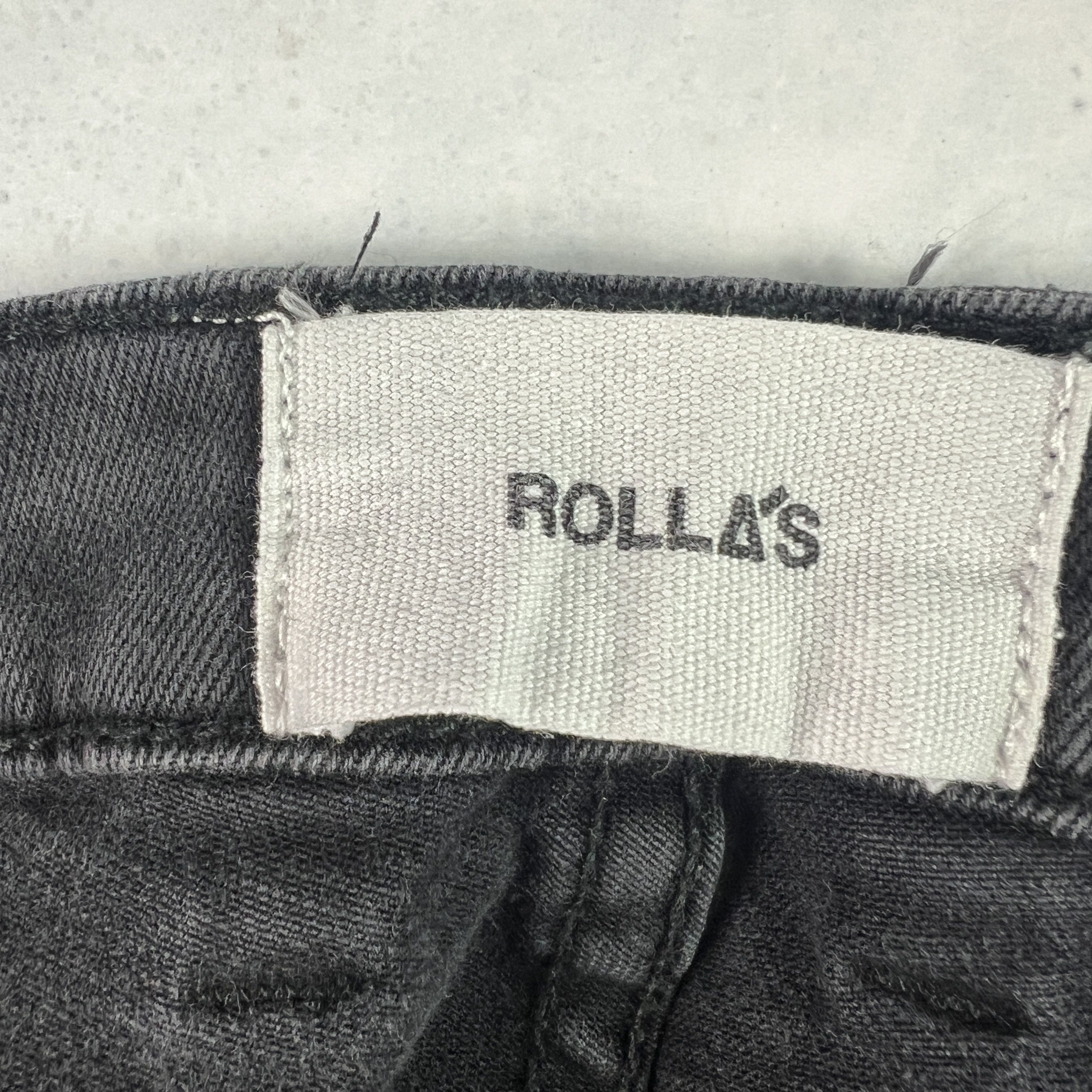 Rolla's Rolla's Jean Thin Captain Slim Black Faded Distressed Denim Size US 31 - 7 Thumbnail