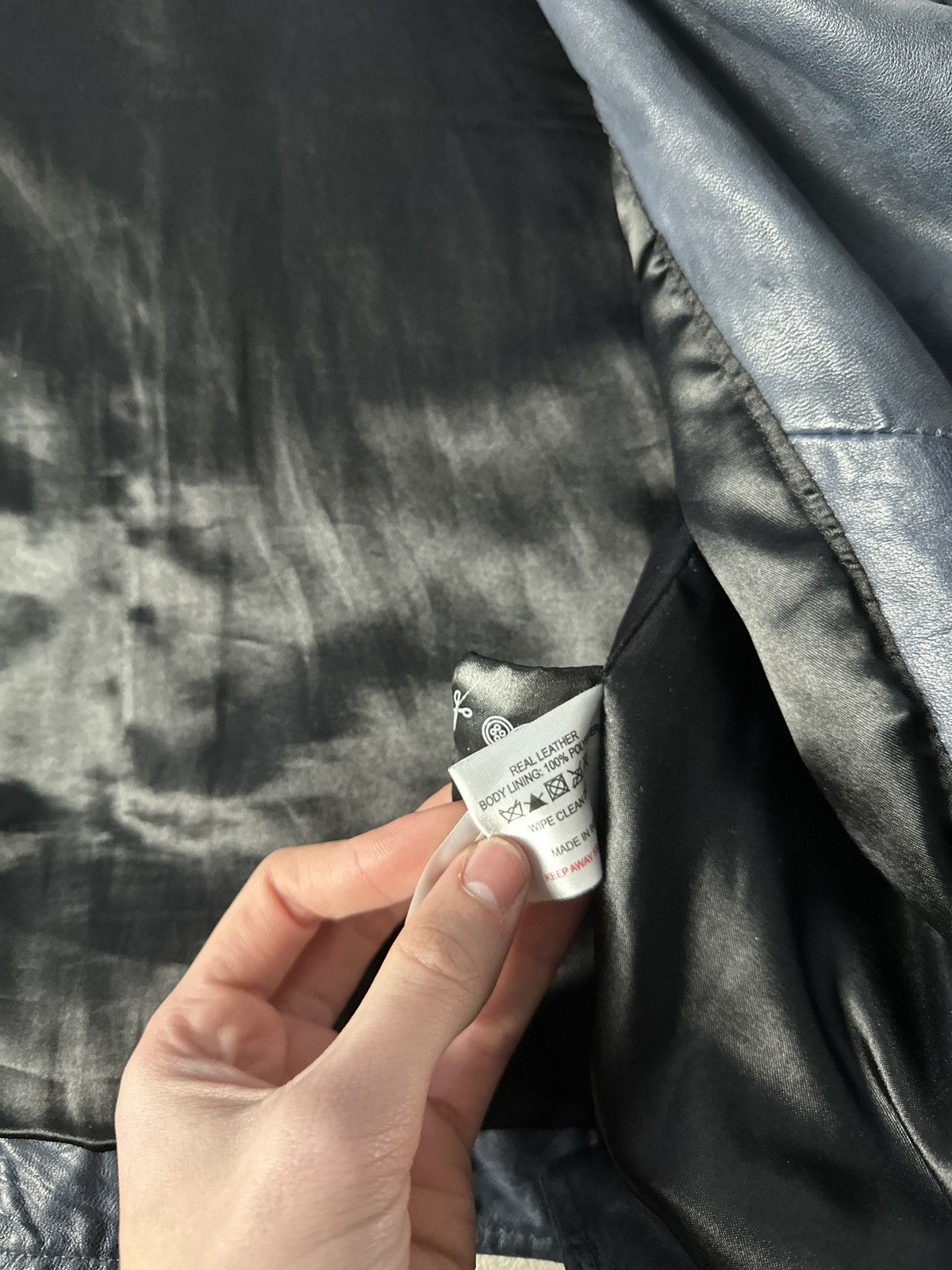Other 🚨Y2K RICK OWENS TYPE DIRTY SLIM FIT ZIP LEATHER JACKET Size S / US 4 / IT 40 - 9 Thumbnail