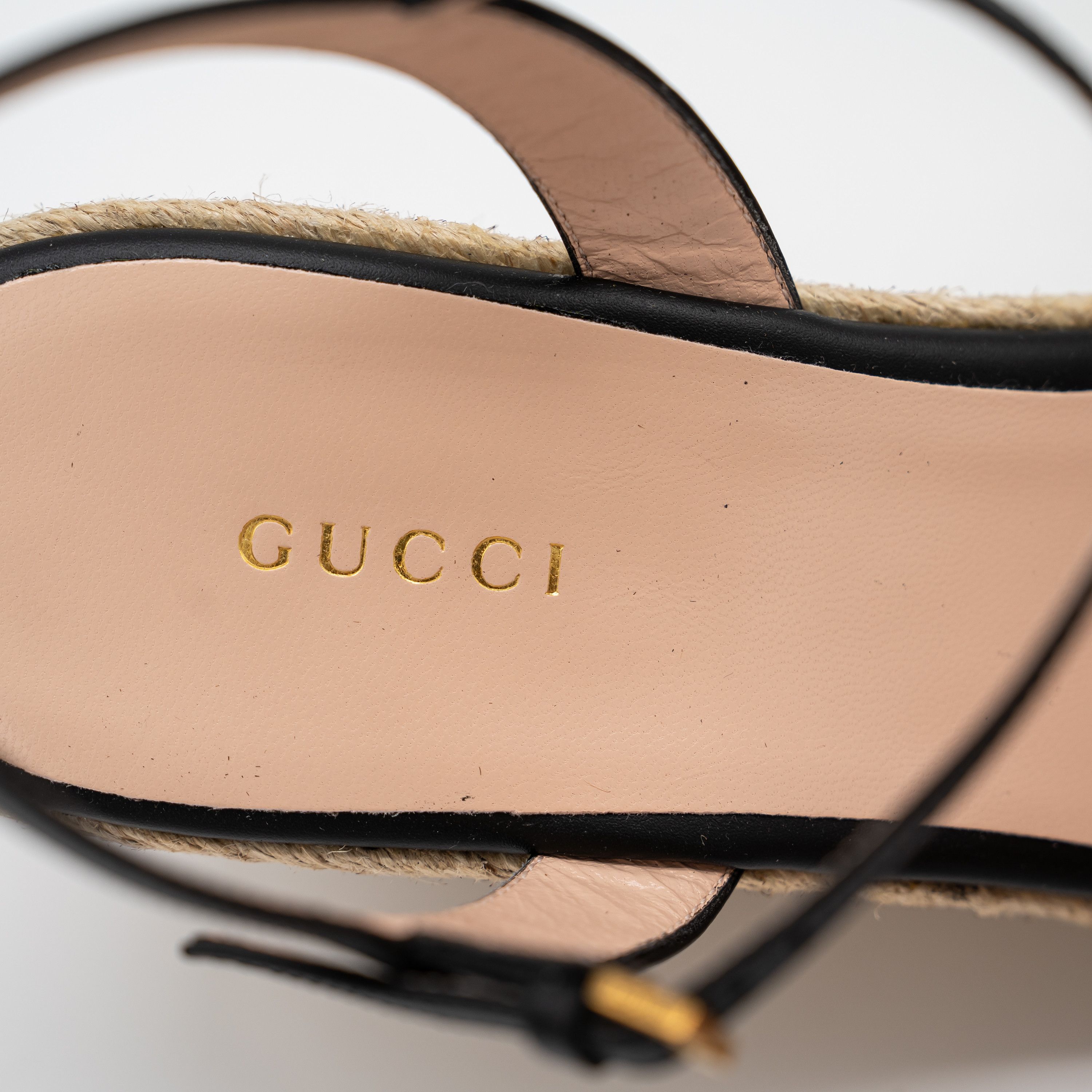 Gucci 12 US Gucci GG Marmont Wedge Espadrille Sandals Black Size US 12 / IT 42 - 9 Thumbnail
