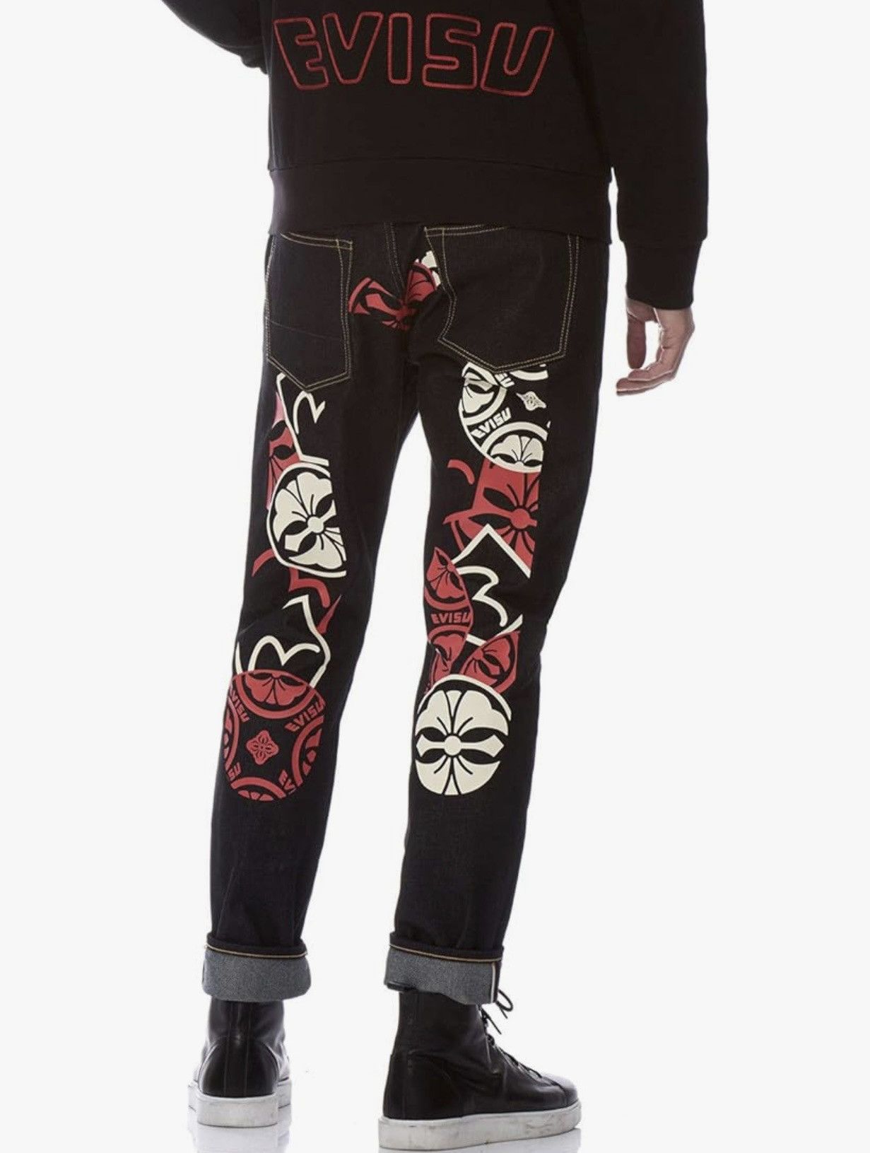 Evisu Evisu - Carrot Fit Kamon Seagull Pattern Daicock Jeans Size US 30 / EU 46 - 2 Thumbnail