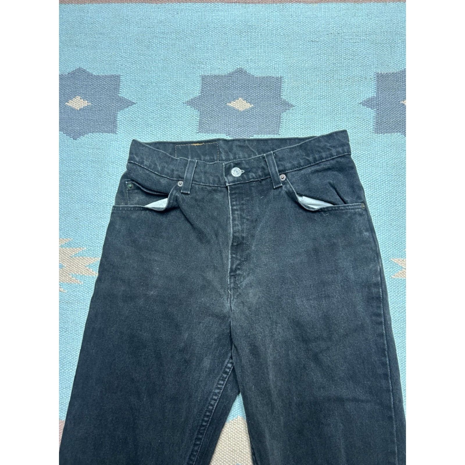 Levi's VINTAGE Levi’s 10950 Jeans Black Orange Tab Skinny Tapered Leg 7 Long 28x32 Women 90s Size 28" / US 6 / IT 42 - 7 Thumbnail