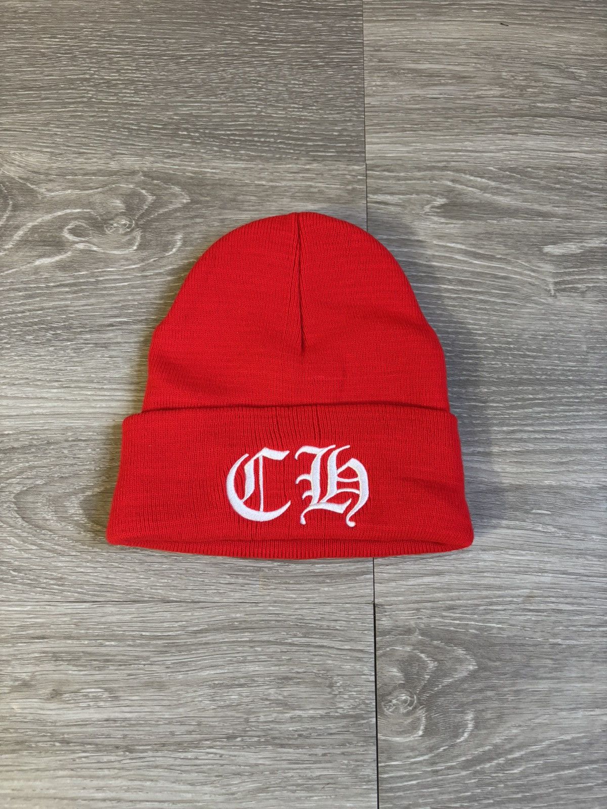 Chrome Hearts Chrome Hearts Red CH Logo Beanie Size ONE SIZE - 1 Thumbnail