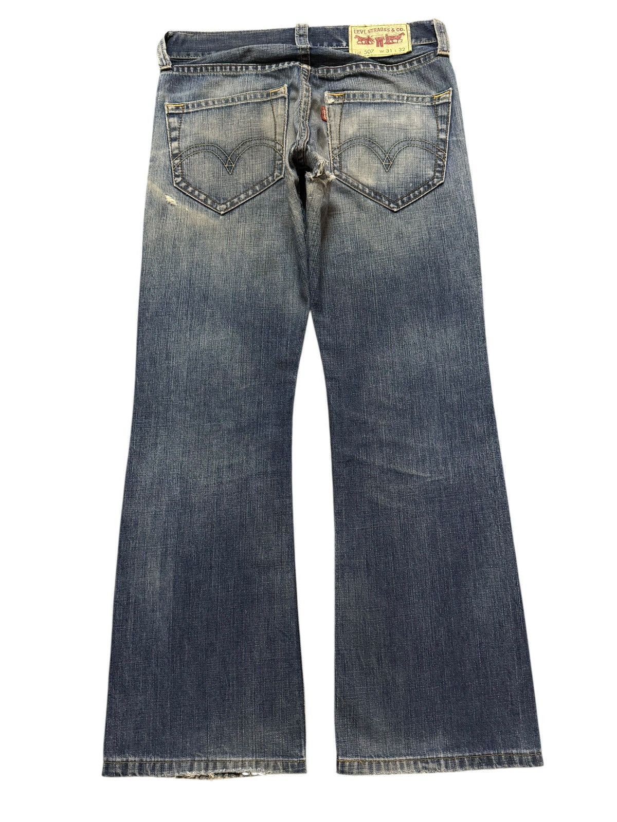 Levi's Vintage 90s Levis 507 Faded Wash Distressed Wide Leg Bootcut Size US 32 / EU 48 - 2 Thumbnail