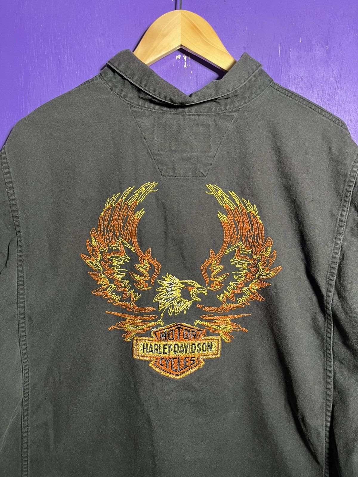 Harley Davidson × Vintage Vintage 90s Harley Davidson embroidered eagle button up Size US XXL / EU 58 / 5 - 3 Thumbnail