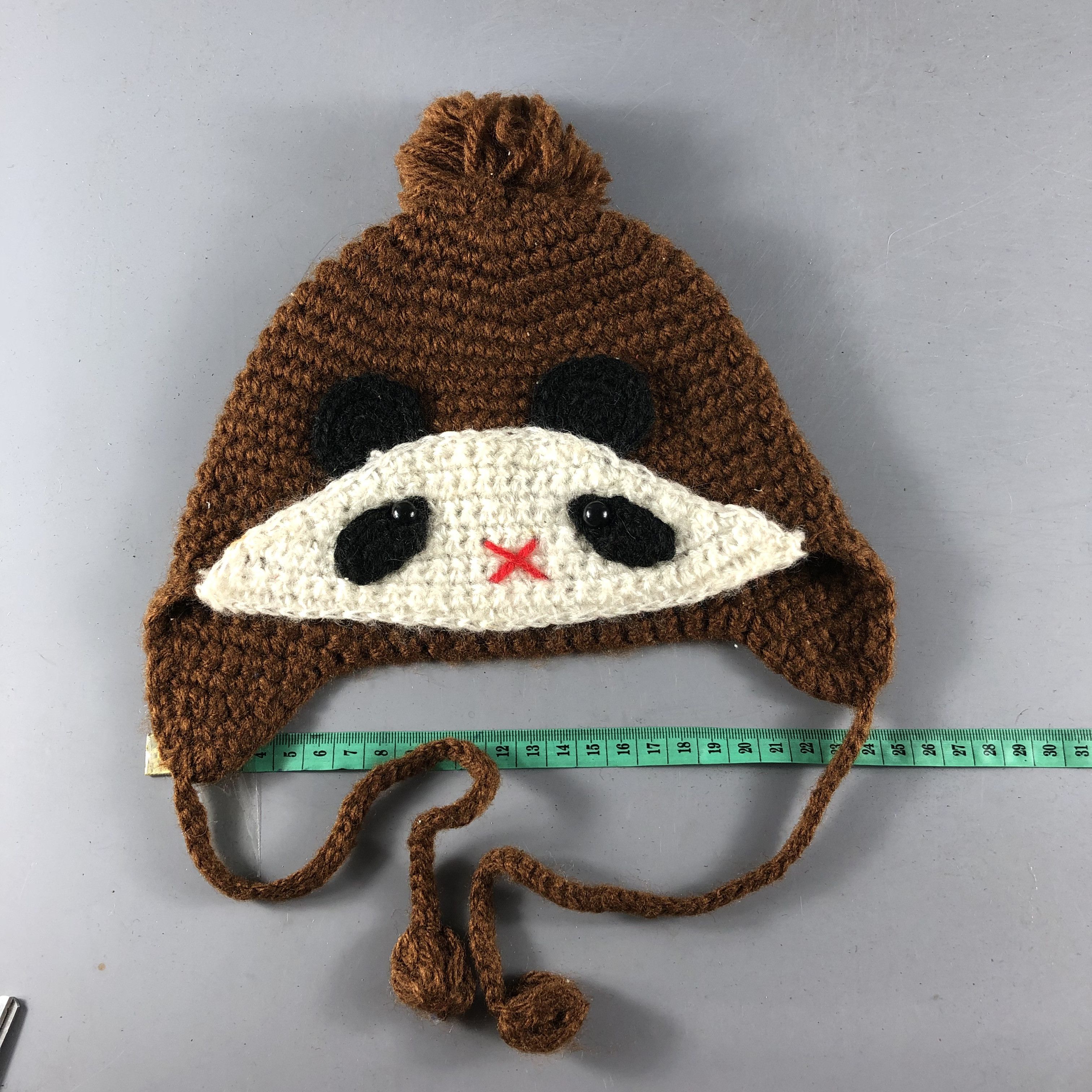 Vintage Kawaii Earflap Panda Beanie Snowcap Snow Hat B1065 Size ONE SIZE - 3 Thumbnail