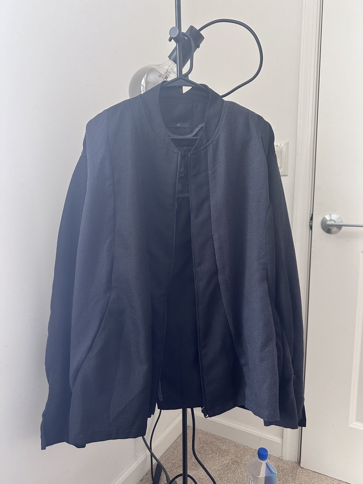 image of Professor E Professor.e Oversized Black Bomber, Men's (Size Medium)