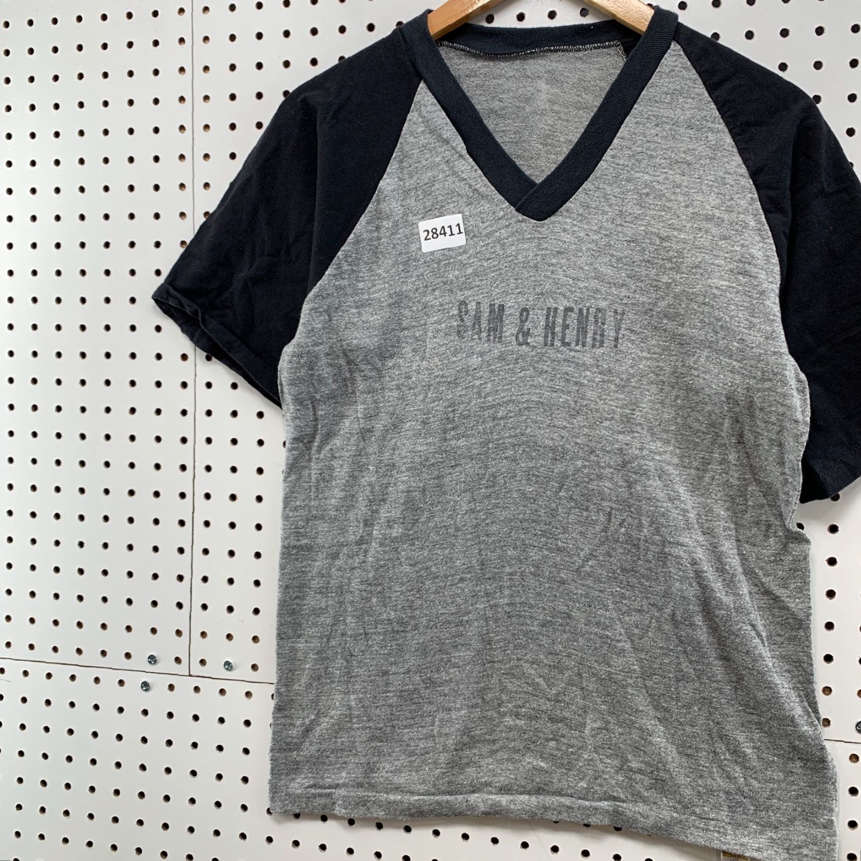 Russell Athletic Vintage 70s Russell Athletic Shirt Gray Black V Neck SAM & HENRY Medium 17.5X26 Size US M / EU 48-50 / 2 - 3 Thumbnail