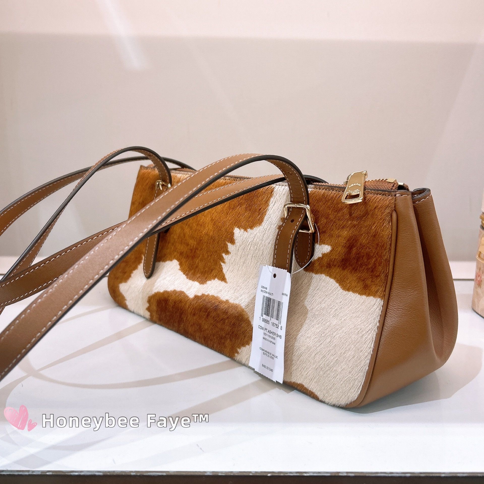 Coach Asher Shoulder Bag In Haircalf With Cow Print CDW46 Size ONE SIZE - 5 Thumbnail