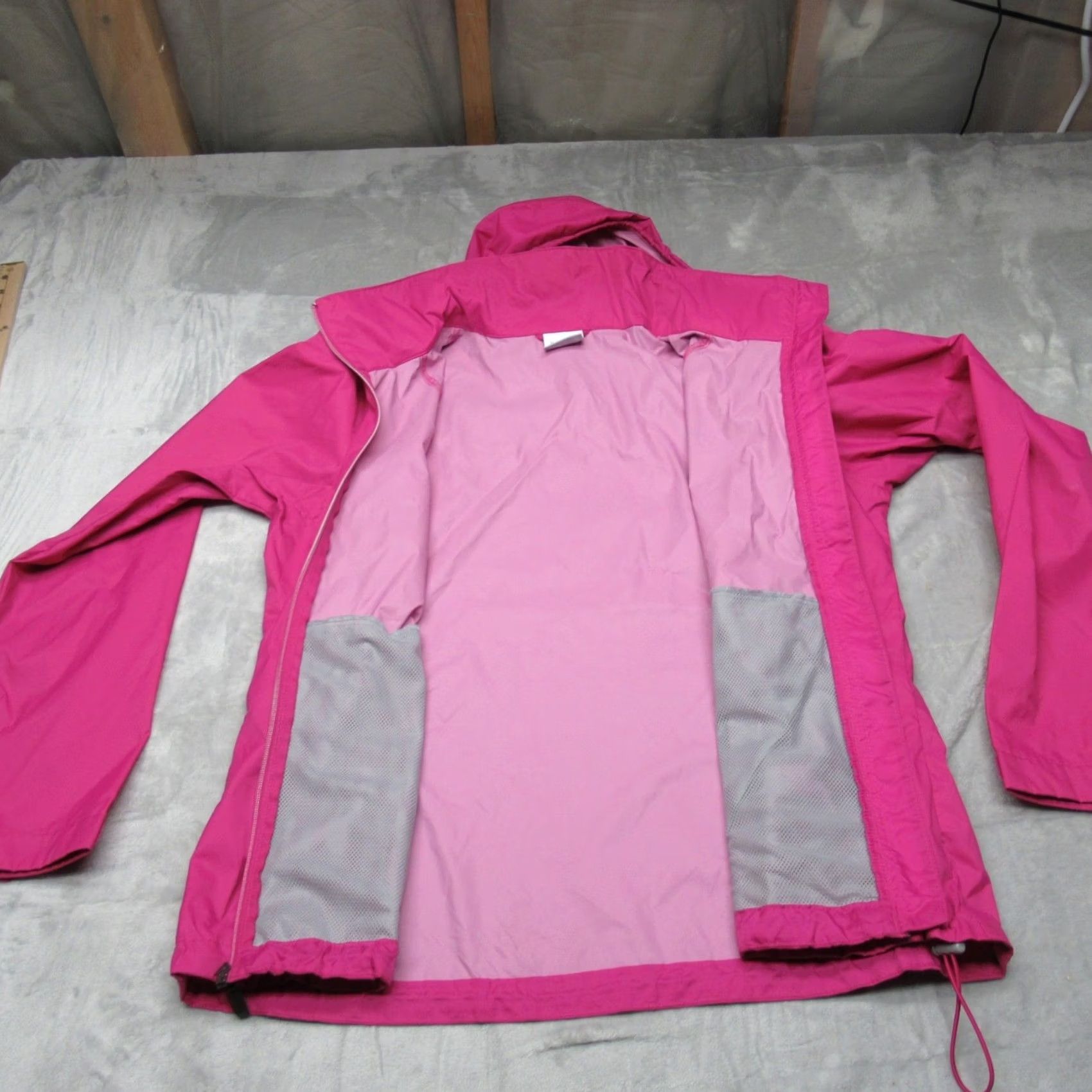 Vintage Columbia Womens Jacket XL Pink Full Zip Hooded Lightweight Rain Windbreaker Water Repellent Lined Lightweight Adjustable Size XL / US 12-14 / IT 48-50 - 3 Thumbnail