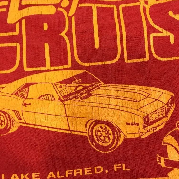 Fruit Of The Loom Vtg Best USA Red Florida LA CRUISERS HoT RoD T Shirt Size US L / EU 52-54 / 3 - 4 Thumbnail