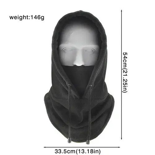 Other Black Balaclava Ski Mask winter plush Fleece warm Size ONE SIZE - 4 Thumbnail