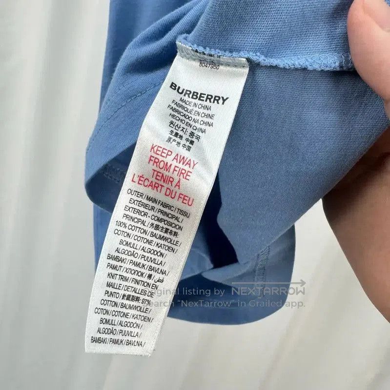 Burberry Burberry Logo Short Sleeve T-Shirt in Sky Blue. Size L / US 10 / IT 46 - 6 Thumbnail