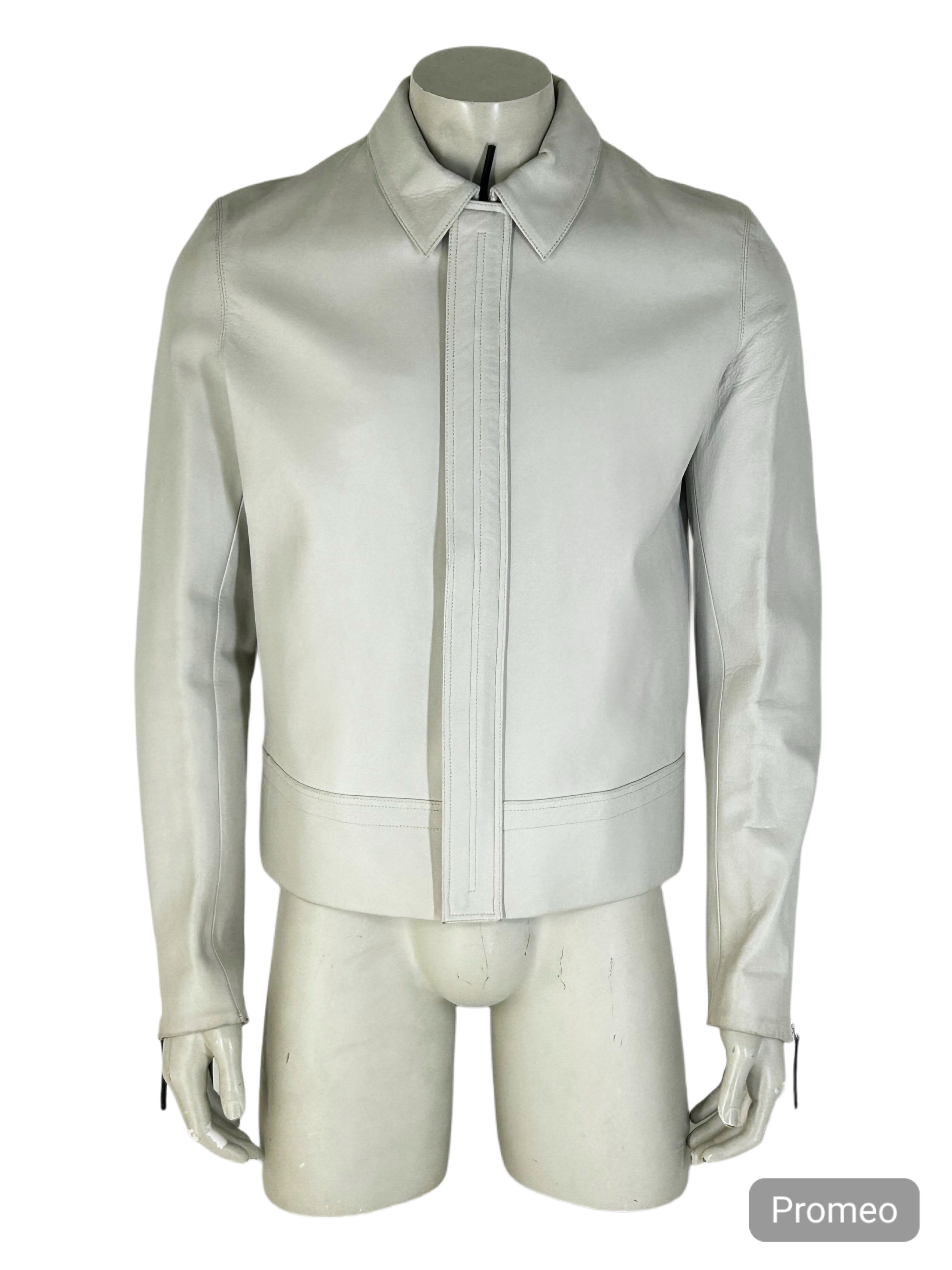 Dior Dior Homme White Lamb Leather Biker Style Jacket Size US L / EU 52-54 / 3 - 1 Thumbnail