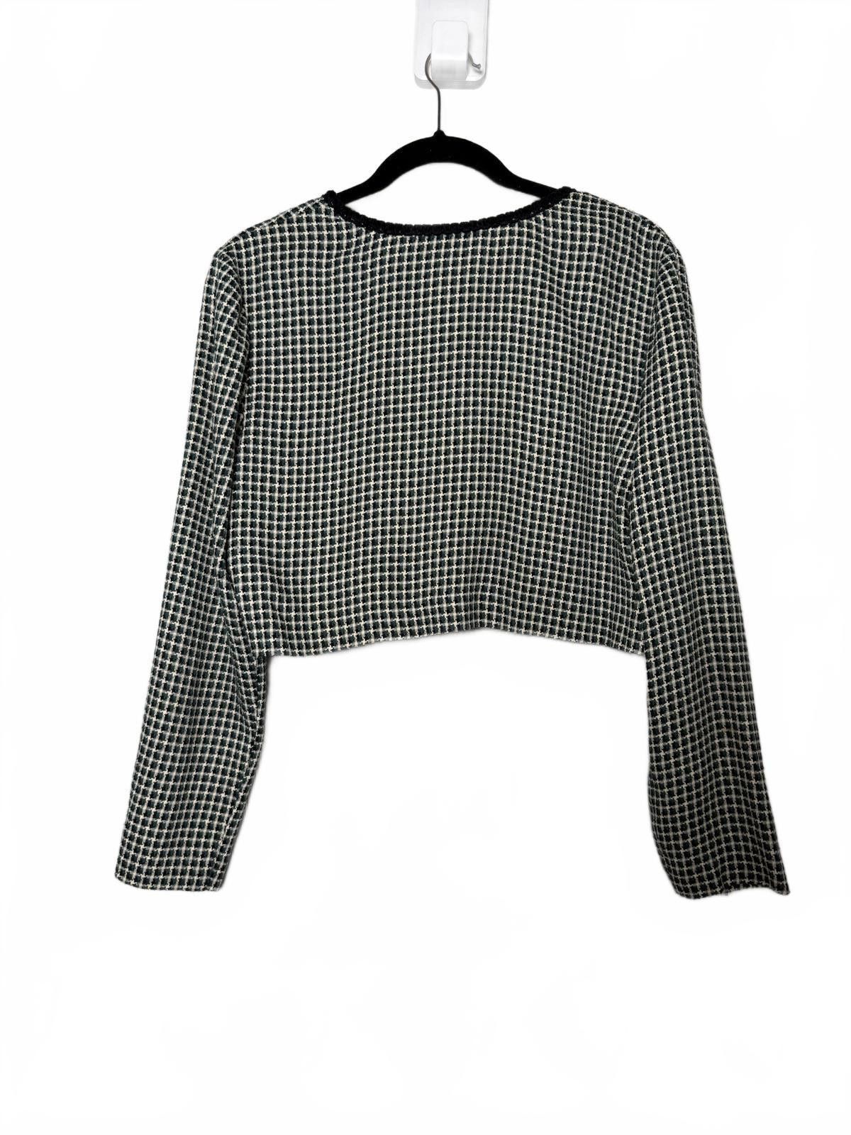 Zara VintageBlack and White Preppy Cropped Tweed Jacket Size M / US 6-8 / IT 42-44 - 5 Thumbnail