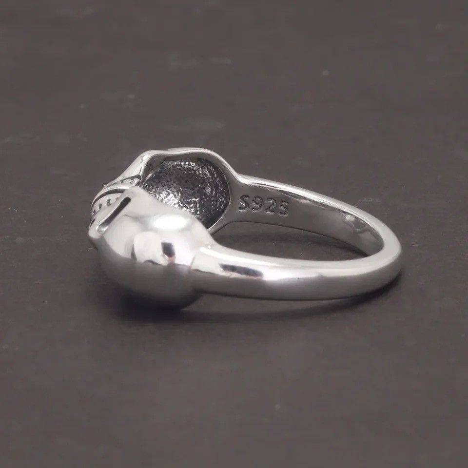 Jewelry × Sterling Silver 925 Sterling Silver Double Head Skull Vintage Thai Ring Size ONE SIZE - 5 Thumbnail