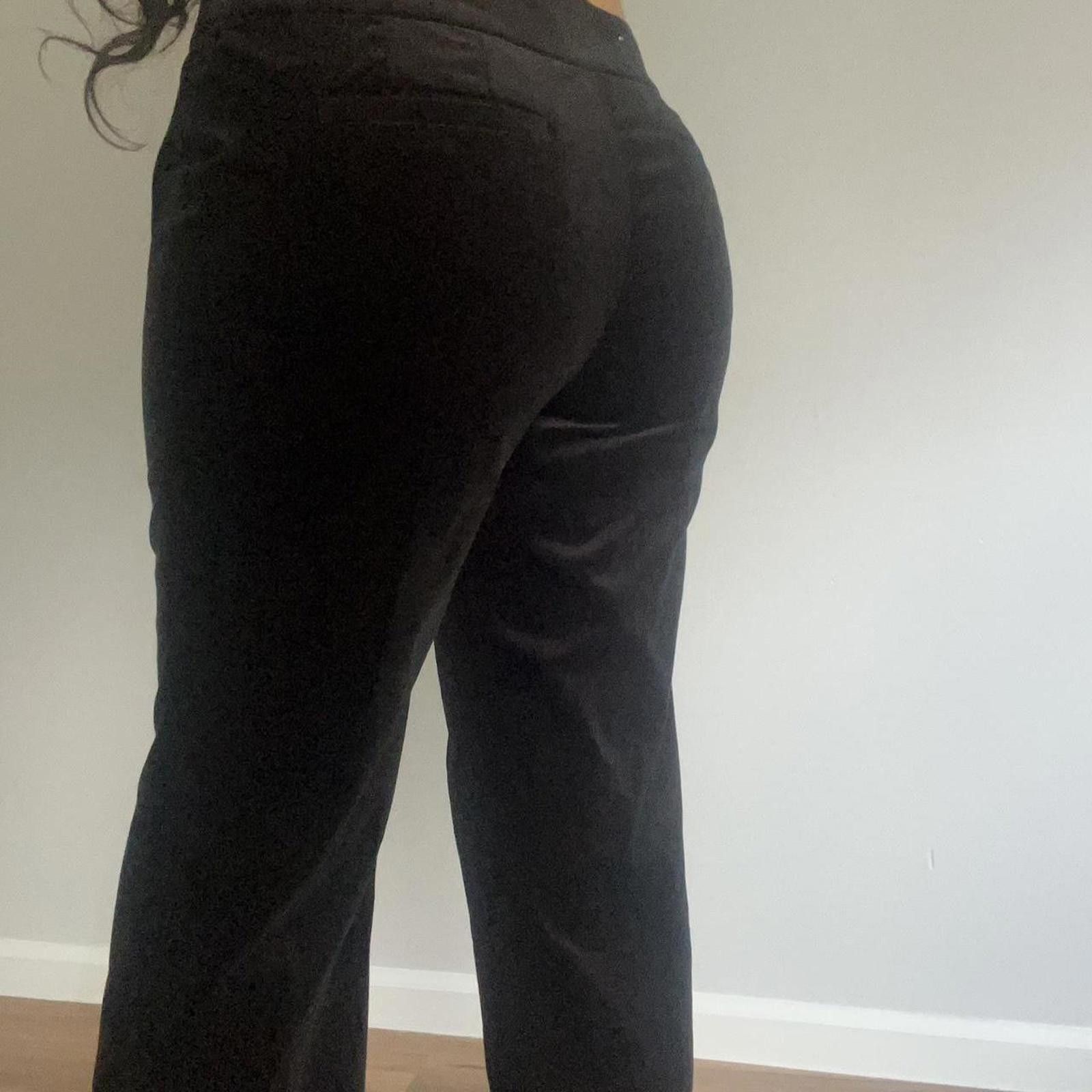 Ann Taylor Black velvet low-rise flare pants Size 27" / US 4 / IT 40 - 6 Thumbnail