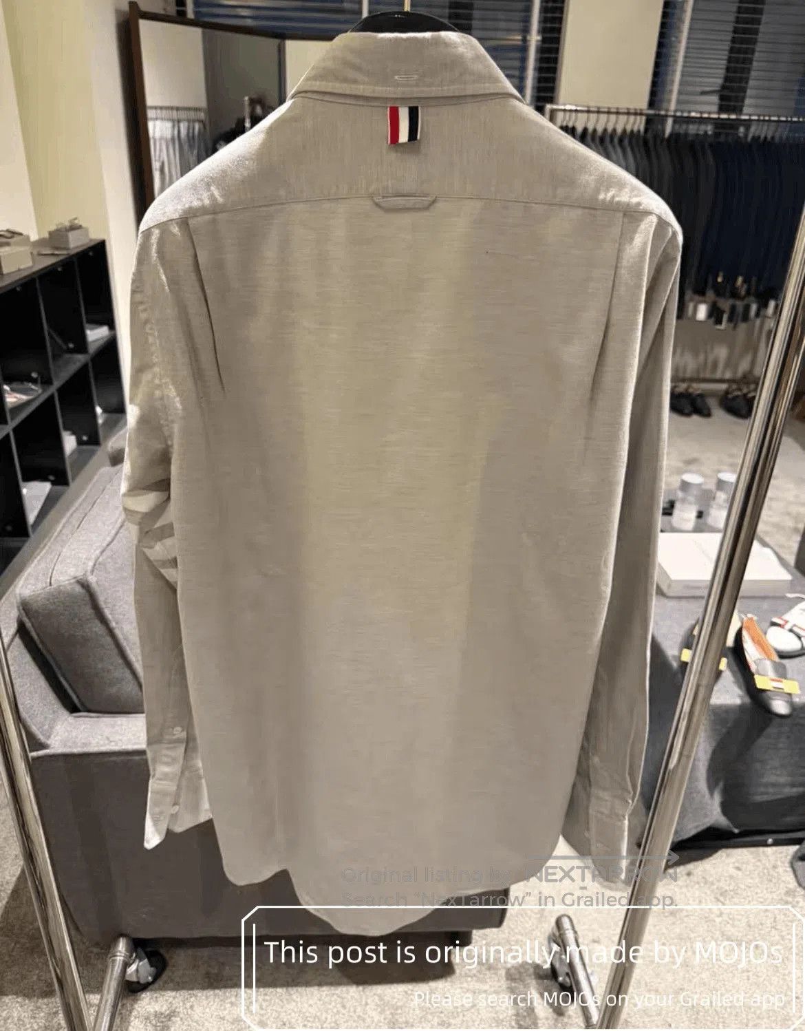 Thom Browne Sz 4 Thom Browne Four Stripe Gray Shirt mojos. Size US XL / EU 56 / 4 - 2 Thumbnail