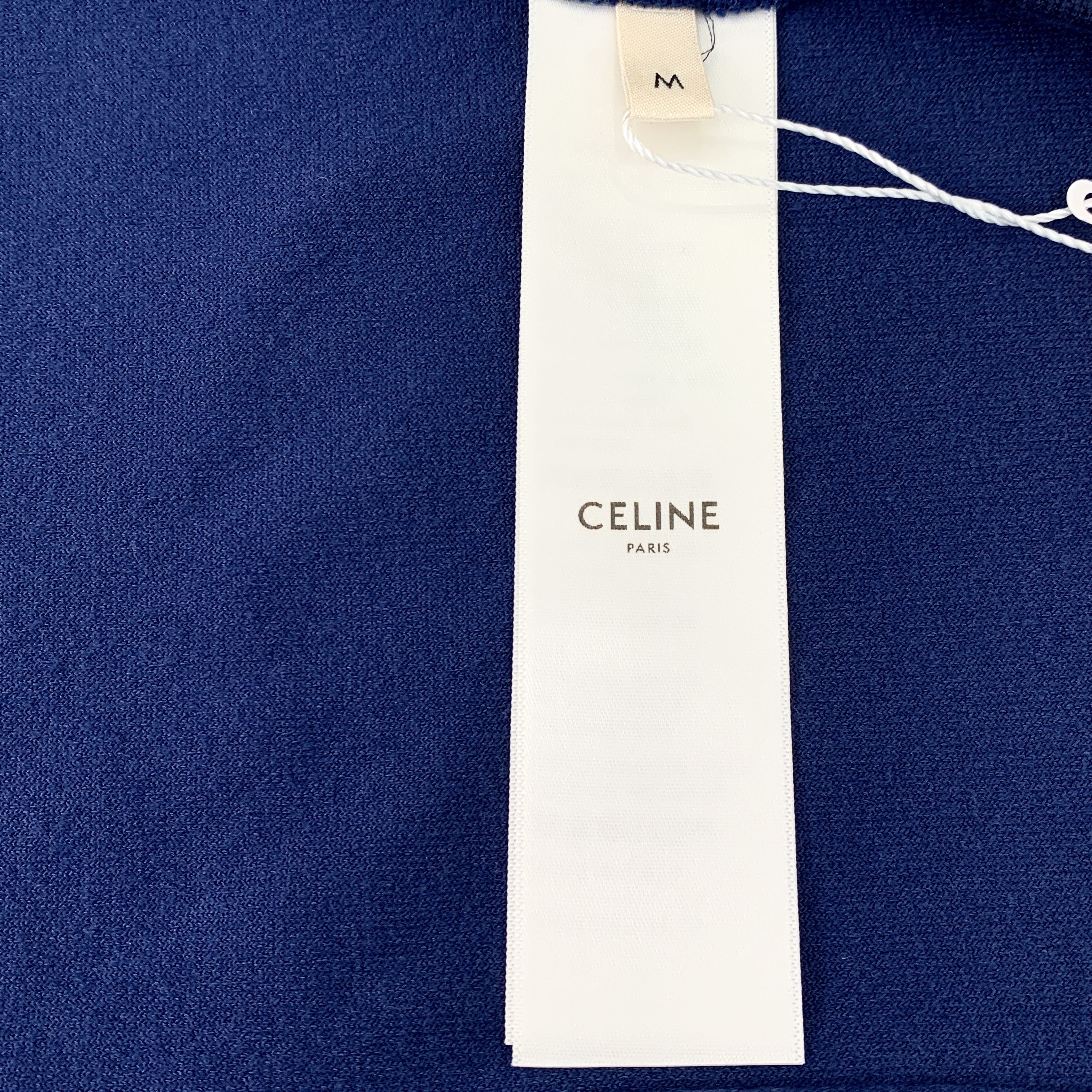 Celine Celine Navy Embroidered Cotton Zip-Up Jacket (Size M) Size M / US 6-8 / IT 42-44 - 4 Thumbnail