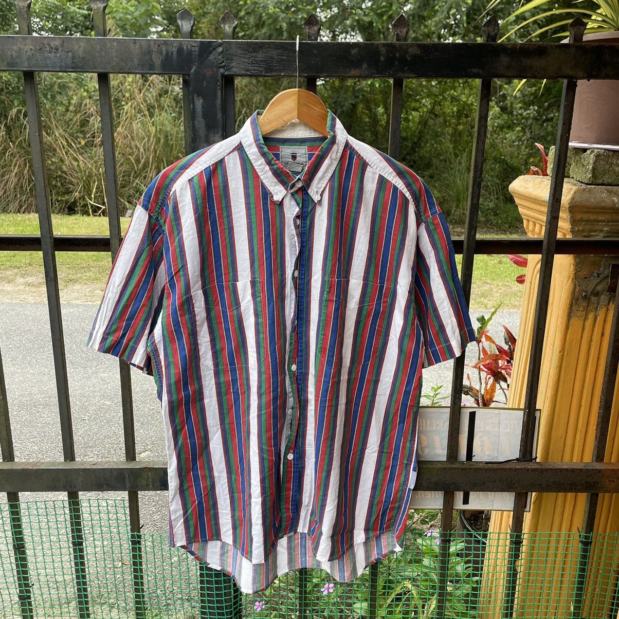 Japanese Brand × Vintage 🔥🇯🇵Generra Double Pocket Striped Multicolour Buttons Up Shirt Size US L / EU 52-54 / 3 - 1 Thumbnail