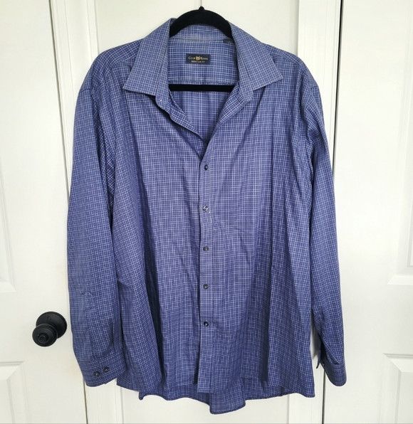 Club Room Regular Fit Checkered Long Slv Button-Up Shirt Party Preppy Size US XL / EU 56 / 4 - 2 Thumbnail