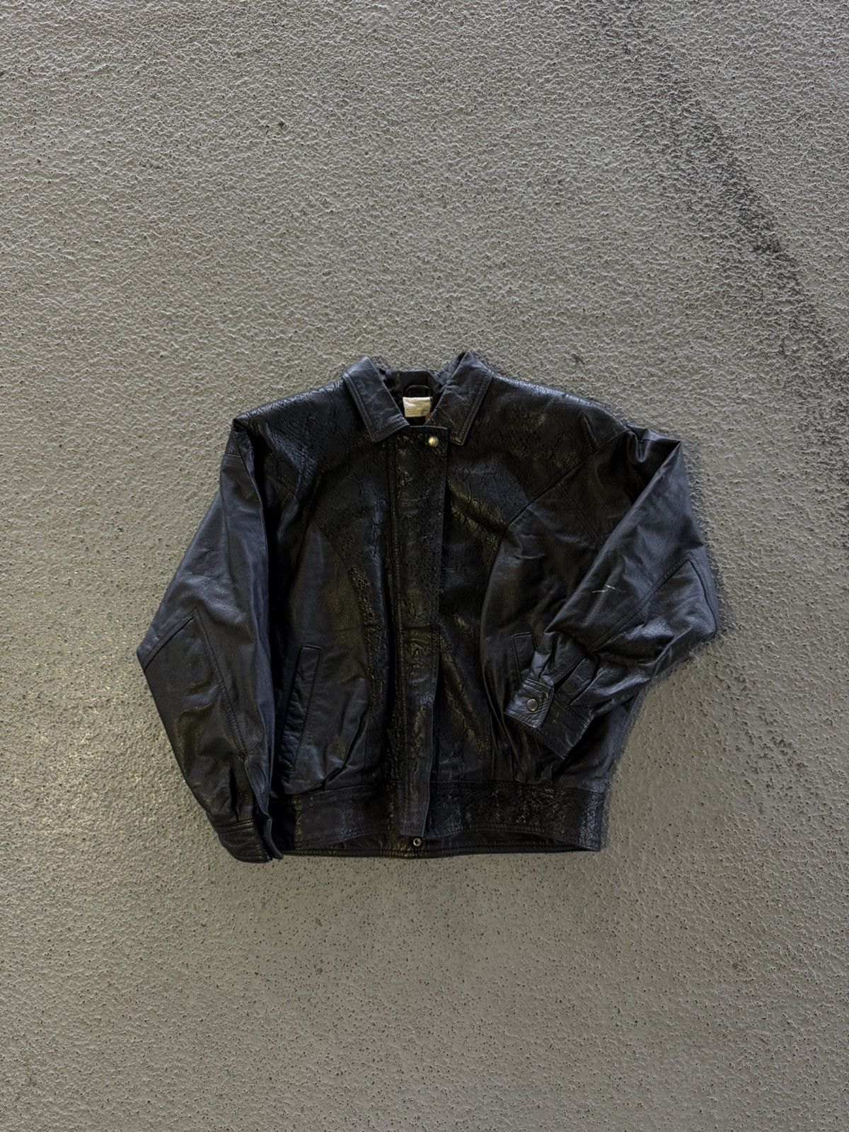 Japanese Brand × Vintage Crazy Vintage Leather French Made 90s Snakeskin USA Black Size US M / EU 48-50 / 2 - 3 Thumbnail