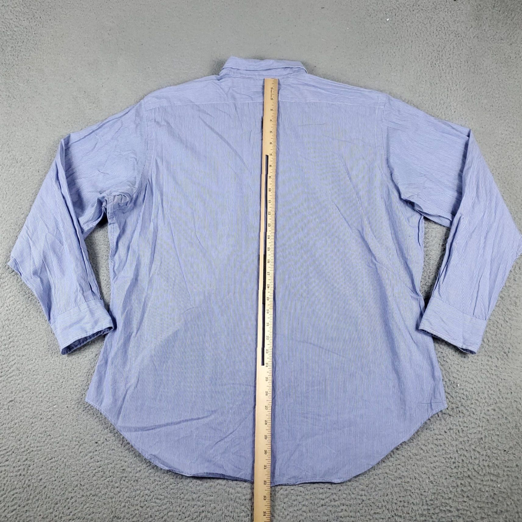 Nautica Nautica Dress Shirt Mens 17 Blue Striped Button Up Long Sleeve Adult Regular Size 17 Blue Striped Formal Casual Wedding Mens Size 46R - 3 Thumbnail