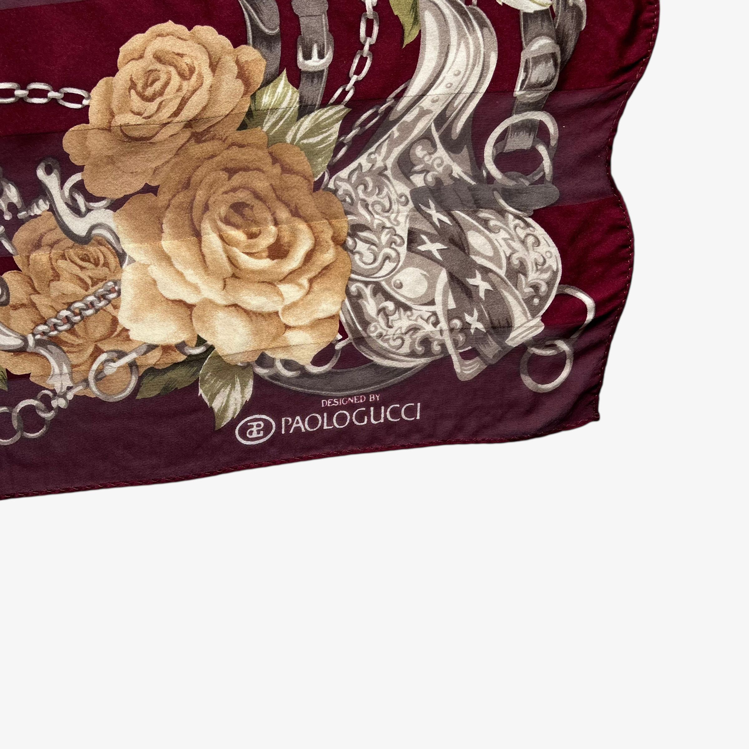 Paolo Gucci Vintage 80s Paolo Gucci Equestrian & Floral Print Silk Scarf Size ONE SIZE - 2 Thumbnail