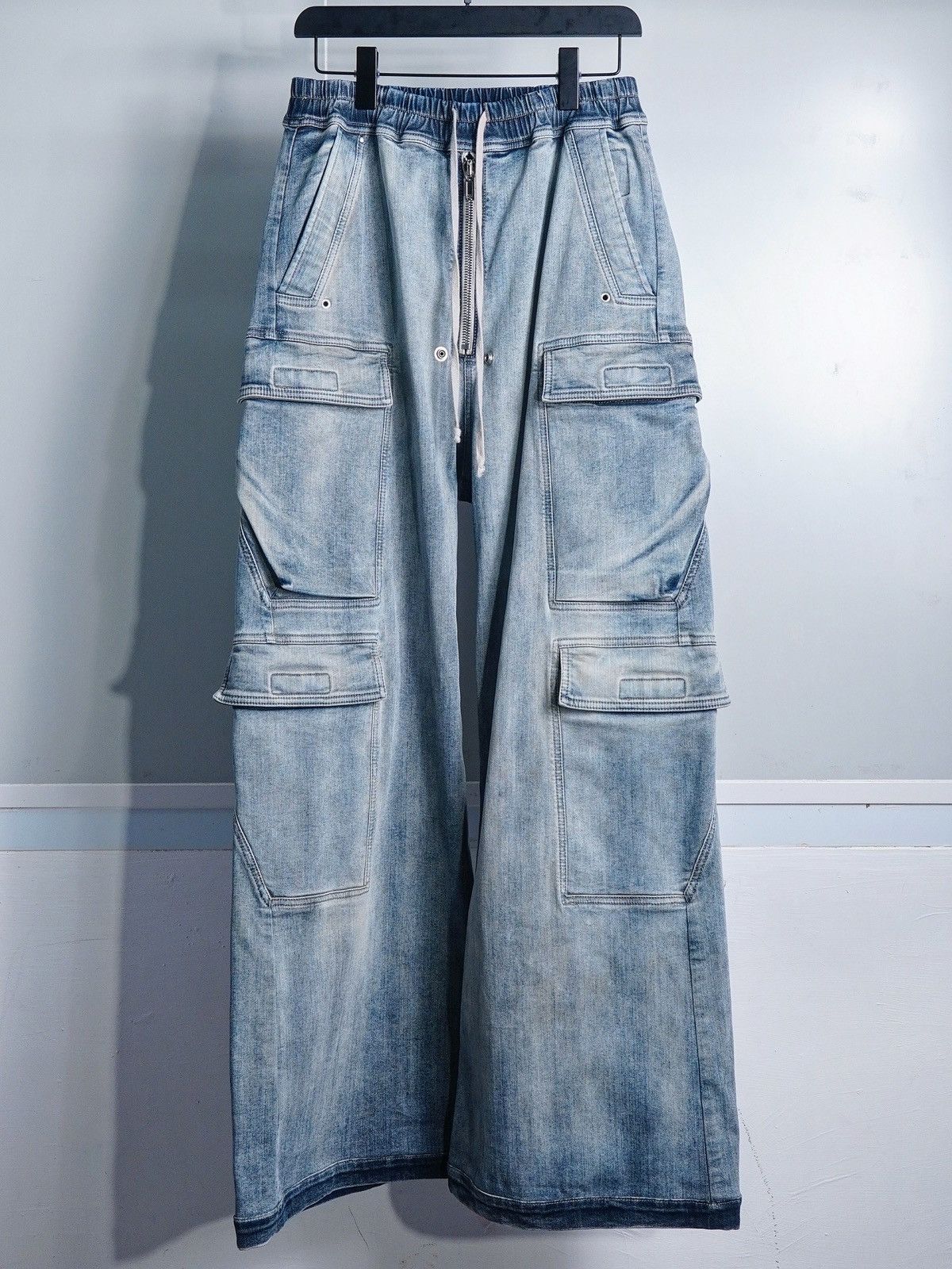 Rick Owens Drkshdw (NEW) FW24 Sky Double Cargo Jumbo Bela Denim Size US 33 - 1 Thumbnail
