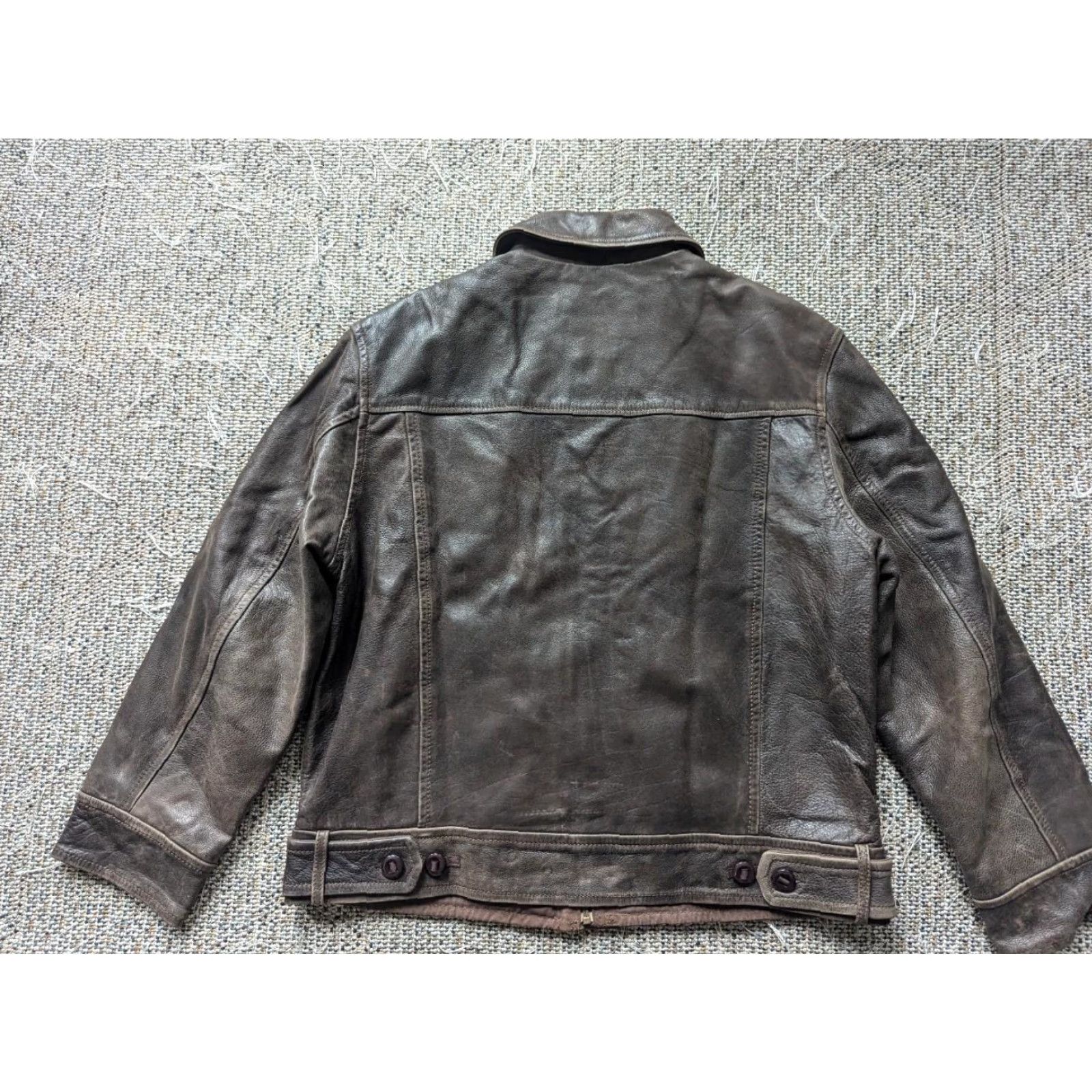 Vintage VINTAGE motorcycle jacket Mens L Brown Patina Cowhide Leather 44 zip 1990s Mad Max Sonoma Leather Jacket Size US L / EU 52-54 / 3 - 2 Thumbnail