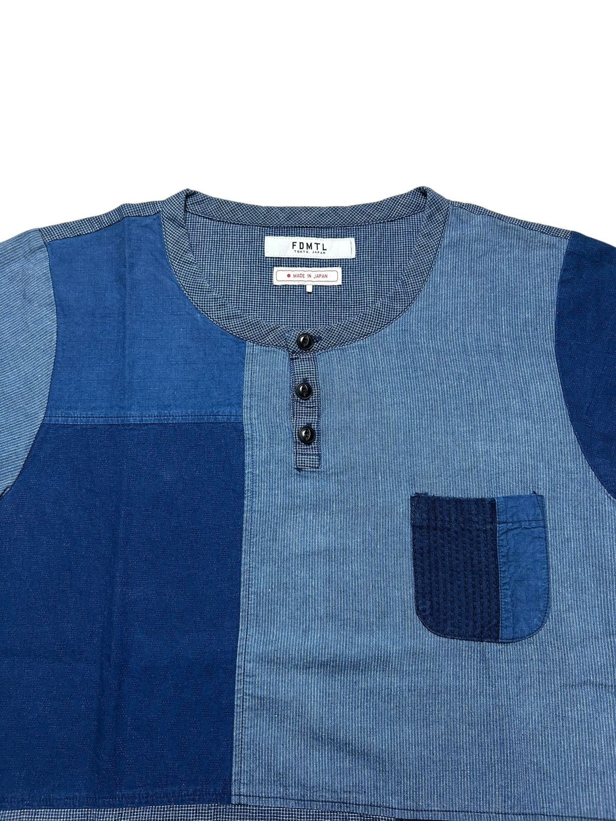 FDMTL FDMTL TOKYO fundamental Pullover Patchwork Shirt Indigo Size US M / EU 48-50 / 2 - 6 Thumbnail