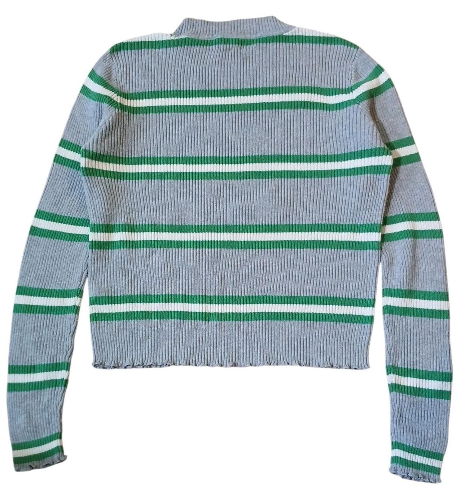 BP. BP. Sweater Small Top L/S Ribbed Lettuce Edge Stripe Knit Size S / US 4 / IT 40 - 3 Thumbnail