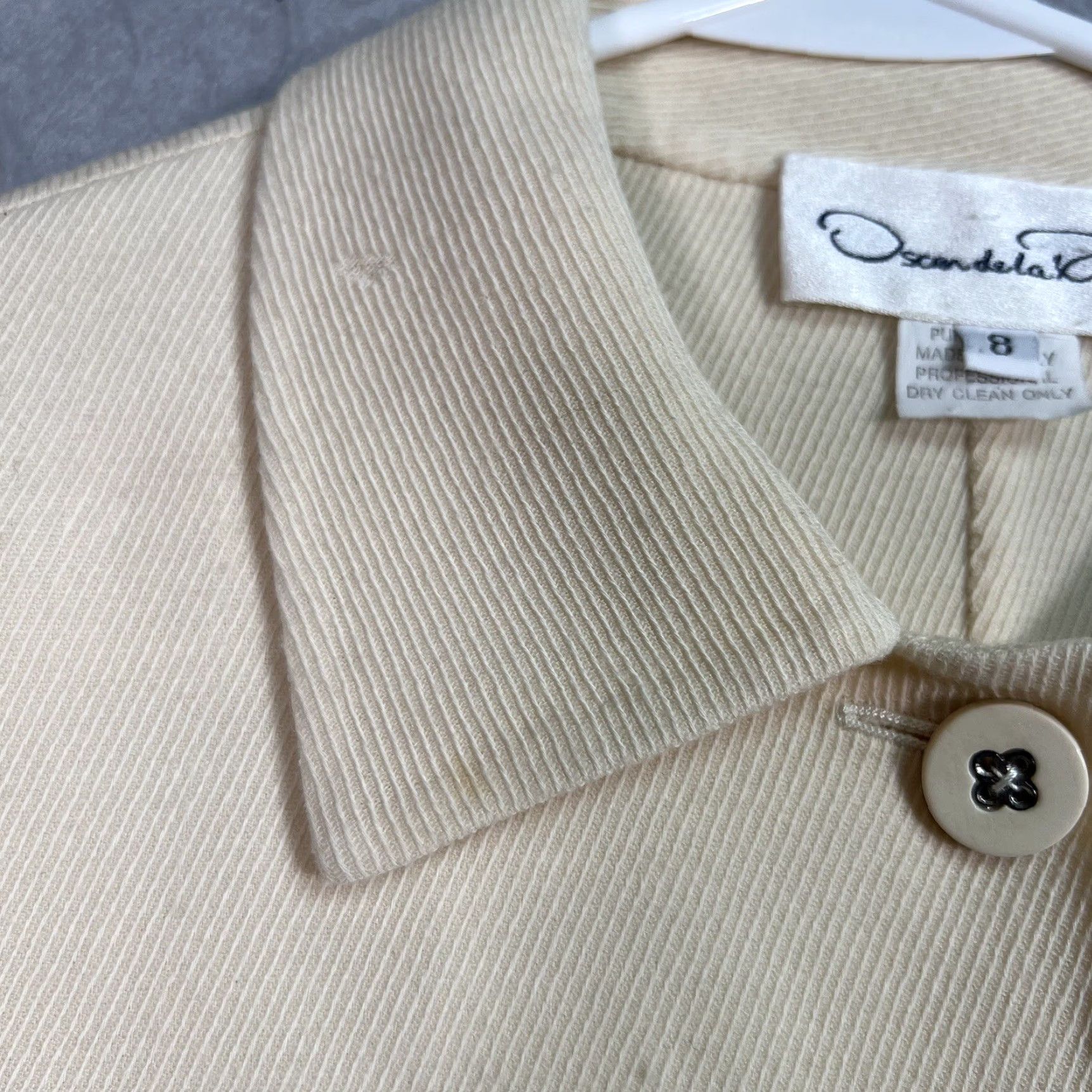 Oscar De La Renta Oscar de la Renta Jacket Womens 8 Wool Ivory Button UK Italy Made in Italy Vintage No Size M / US 6-8 / IT 42-44 - 7 Thumbnail
