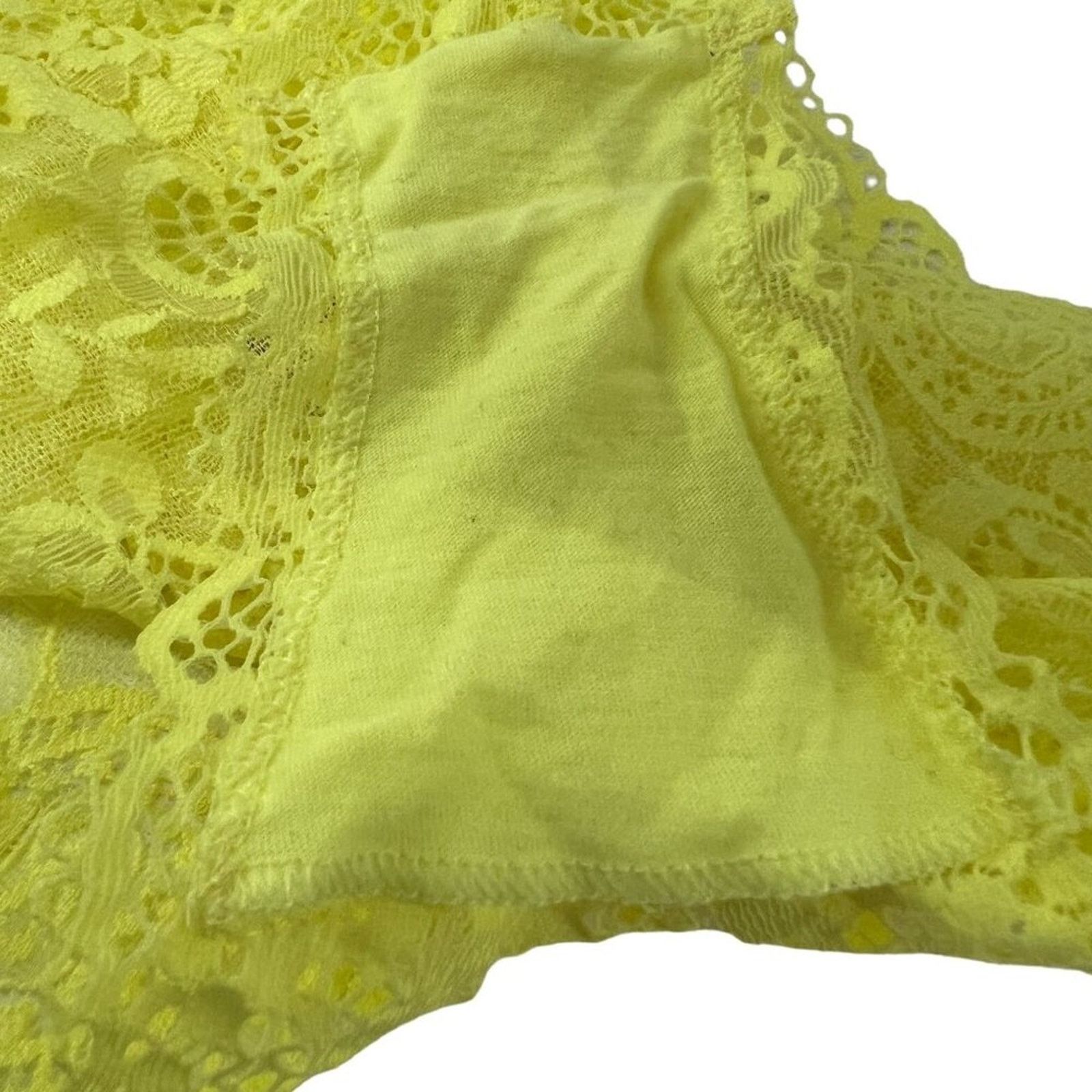 Victoria's Secret Victoria’s Secret Lace Cheeky Bright Yellow Womens Large Size ONE SIZE - 5 Thumbnail
