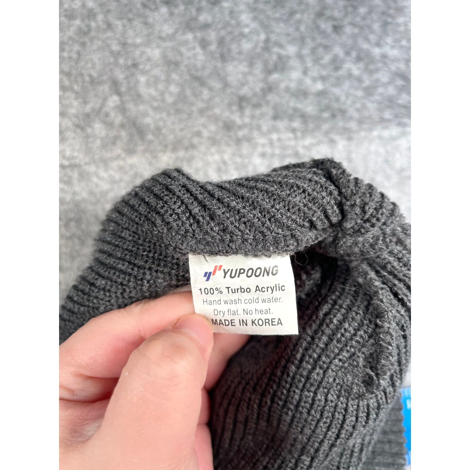 Vintage Yupoong Beanie Adult One Size Gray Knit 100% Acrylic Hat Unisex Adults Beanie Winter Outdoor Ski Mens Women s Size ONE SIZE - 7 Thumbnail