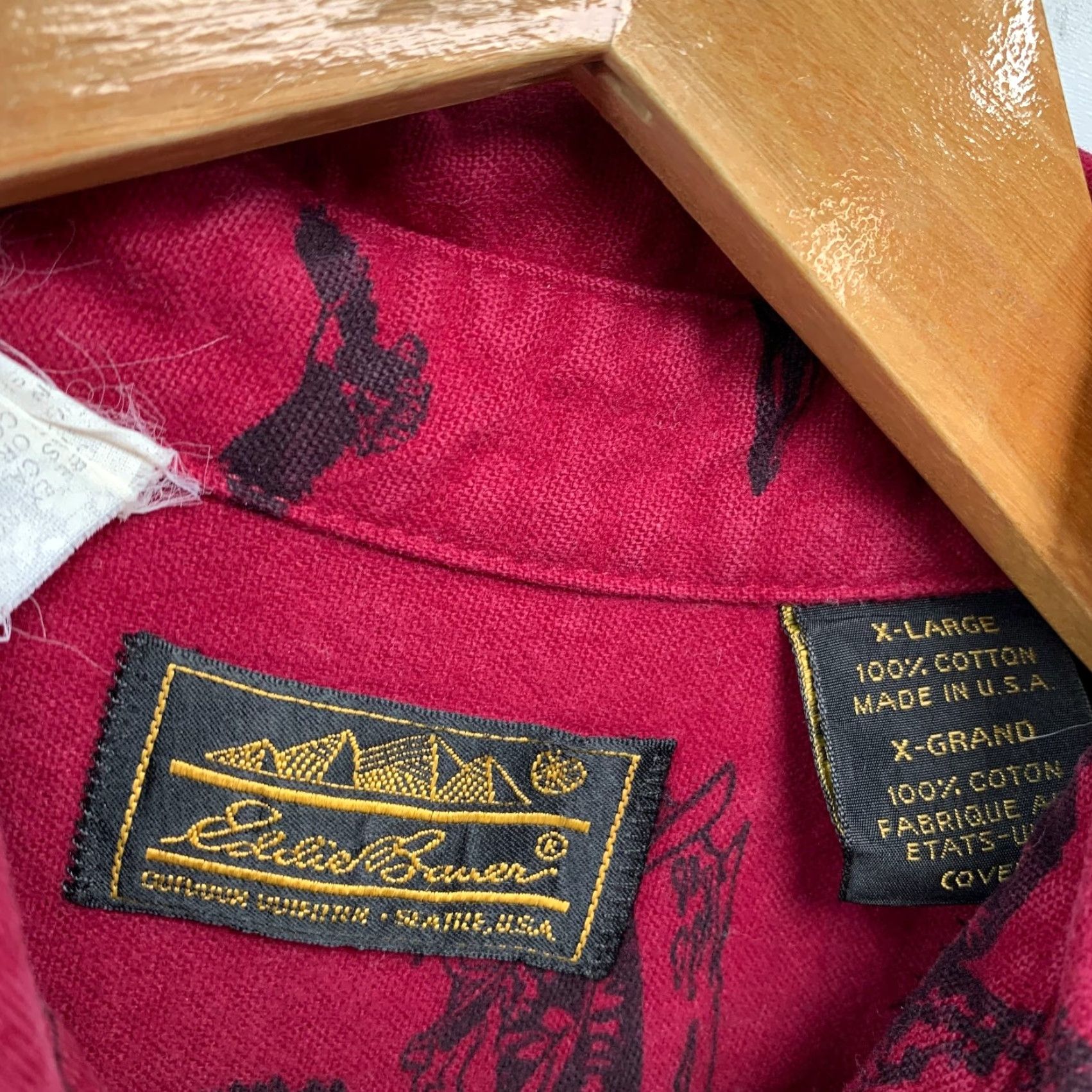 Eddie Bauer VINTAGE Eddie Bauer Button Shirt Mens XL 80s Red Fishing Hunting 90s Made USA Size US XL / EU 56 / 4 - 5 Thumbnail