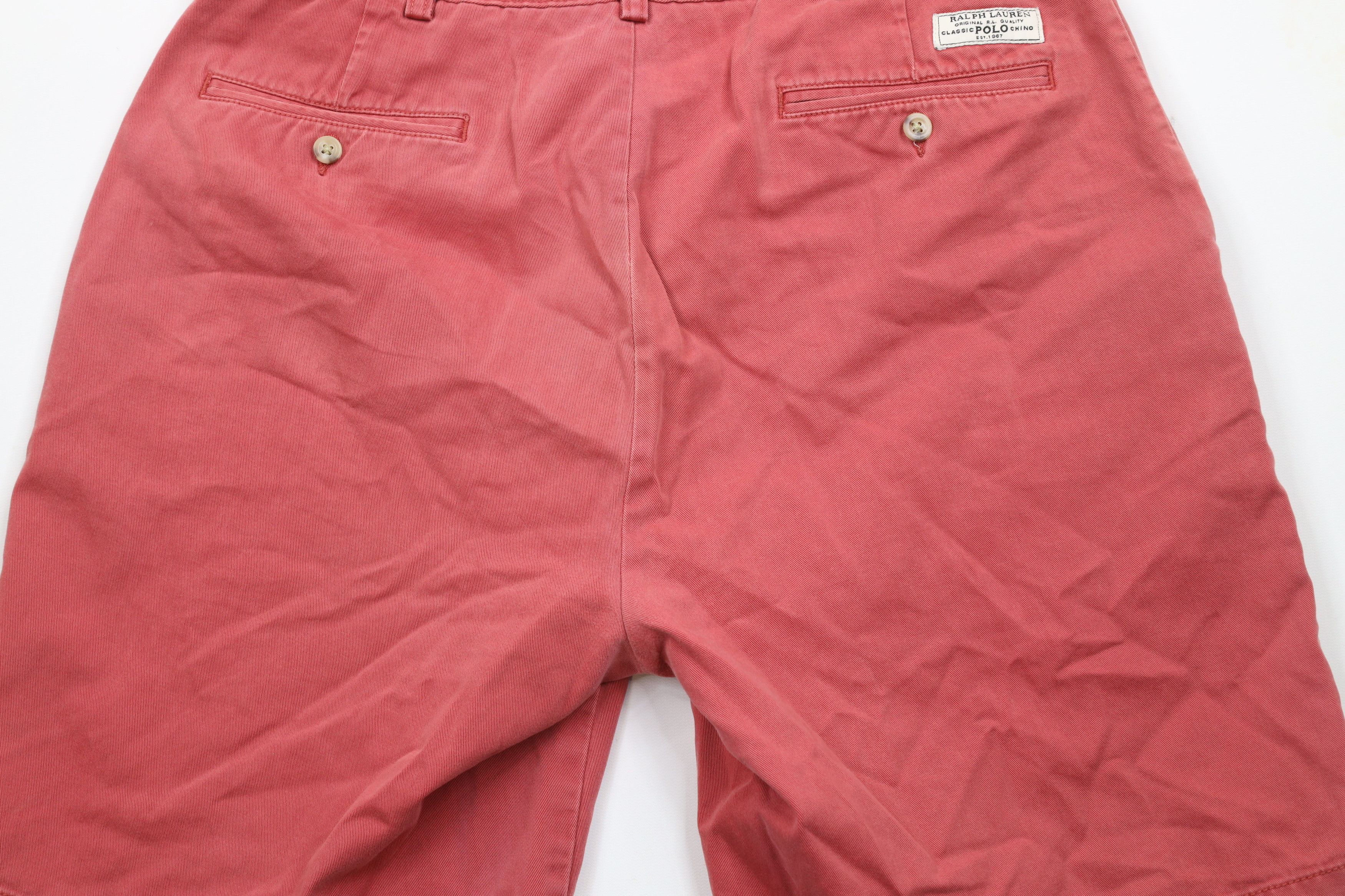 Ralph Lauren × Vintage Vintage 90s Ralph Lauren Above Knee Cotton Chino Shorts Red Size US 34 / EU 50 - 12 Thumbnail