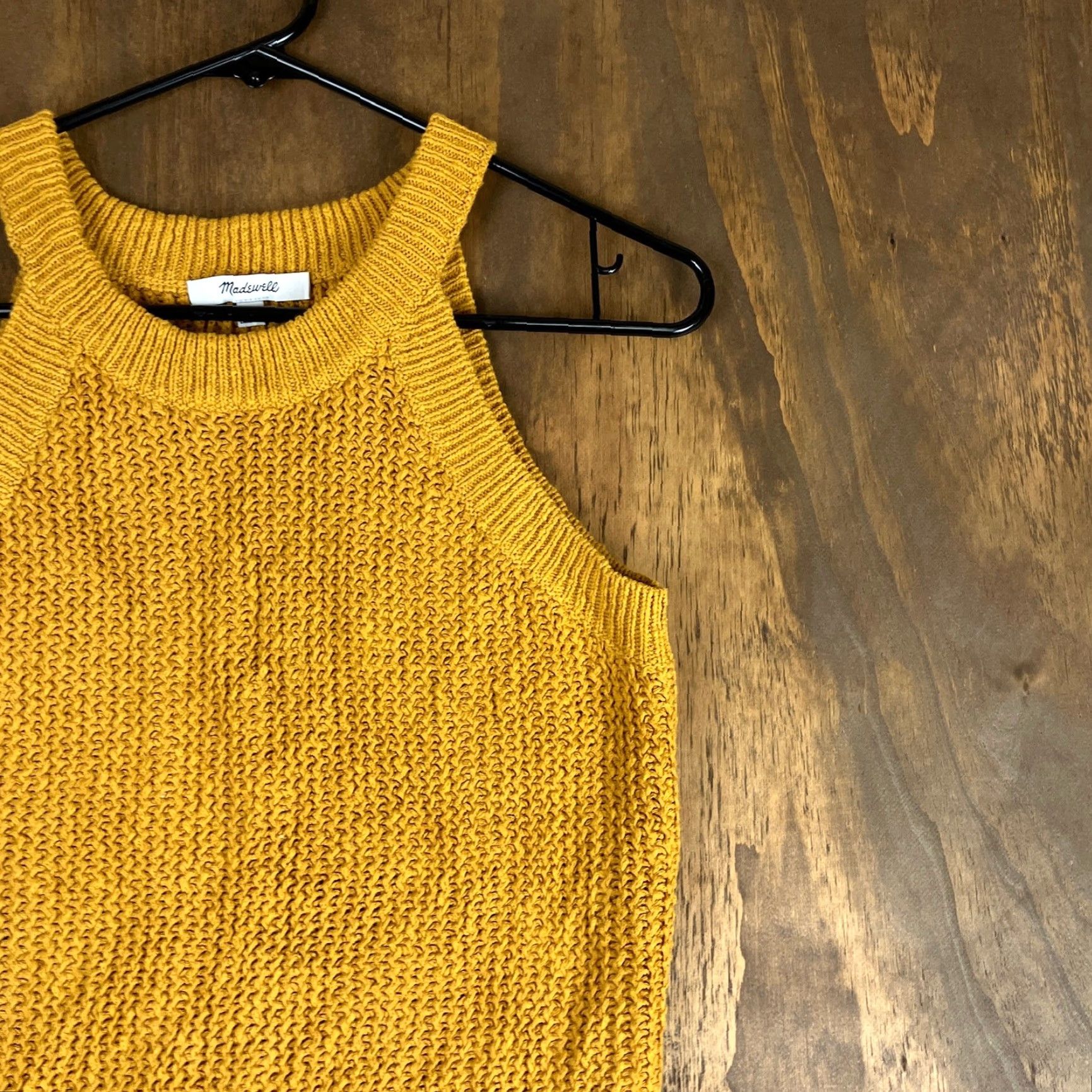 Madewell Madewell Womens Sweater Tank Top Mustard Ochre Knit Cutaway Cotton XS Size XS / US 0-2 / IT 36-38 - 4 Thumbnail