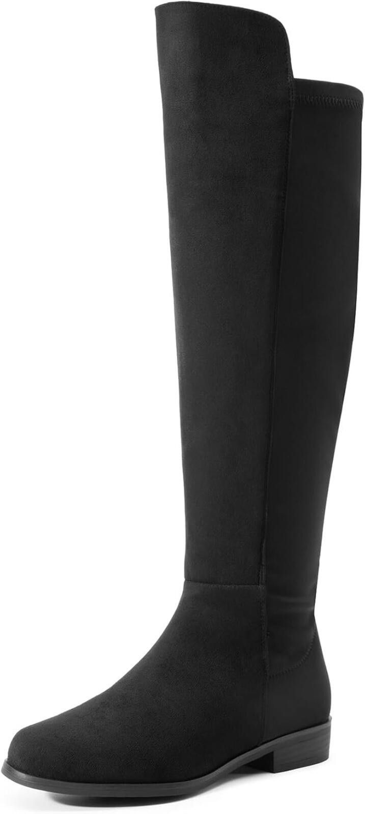 Other DREAM PAIRS Womens Suede/Fabric Knee High Boots Zipper Black Size US 9.5 / IT 39.5 - 1 Thumbnail